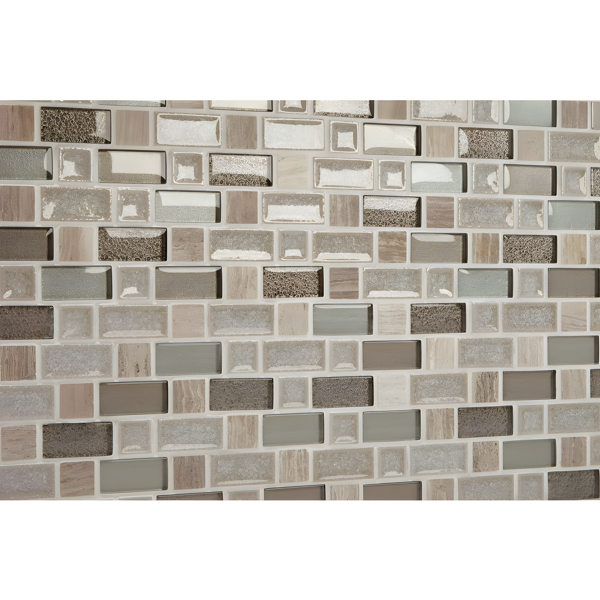 Itona Tile Itona Tile 12" x 12" Stone, Glass and Ceramic Brick-Joint Mosaic Tile (Set of10) (9.90 SQFT Per Carton)