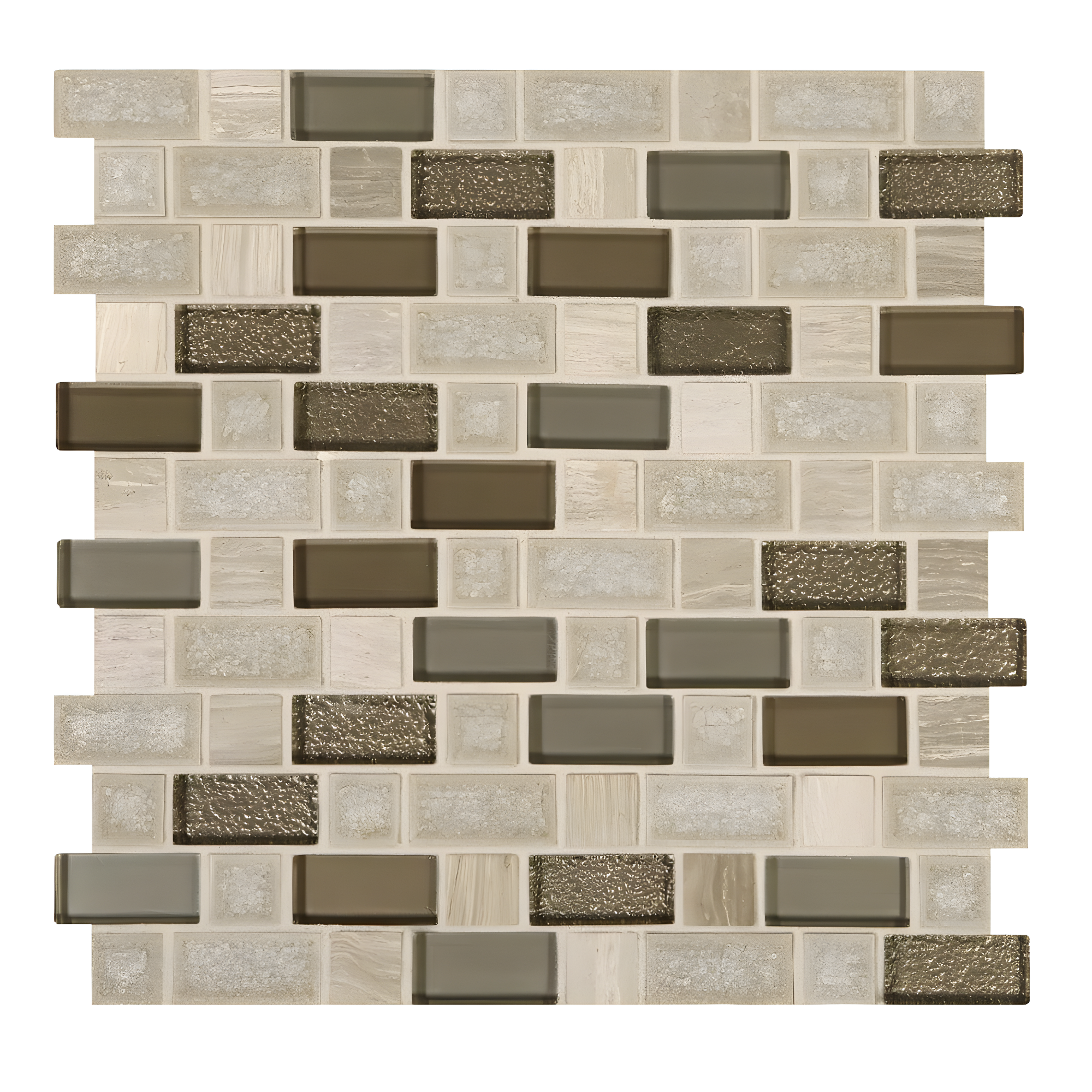 Itona Tile Itona Tile 12" x 12" Stone, Glass and Ceramic Brick-Joint Mosaic Tile (Set of10) (9.90 SQFT Per Carton)