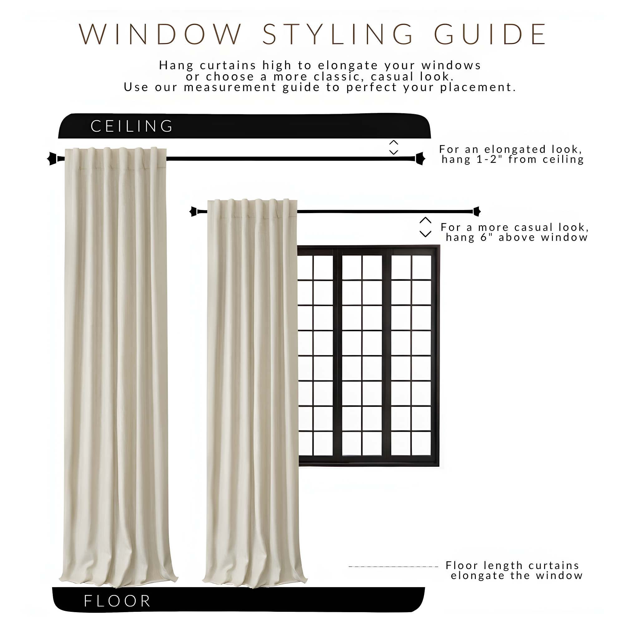 All Seasons Single Blackout Window Curtain Panel - 52" x 95" - Black - Elrene Home Fashions