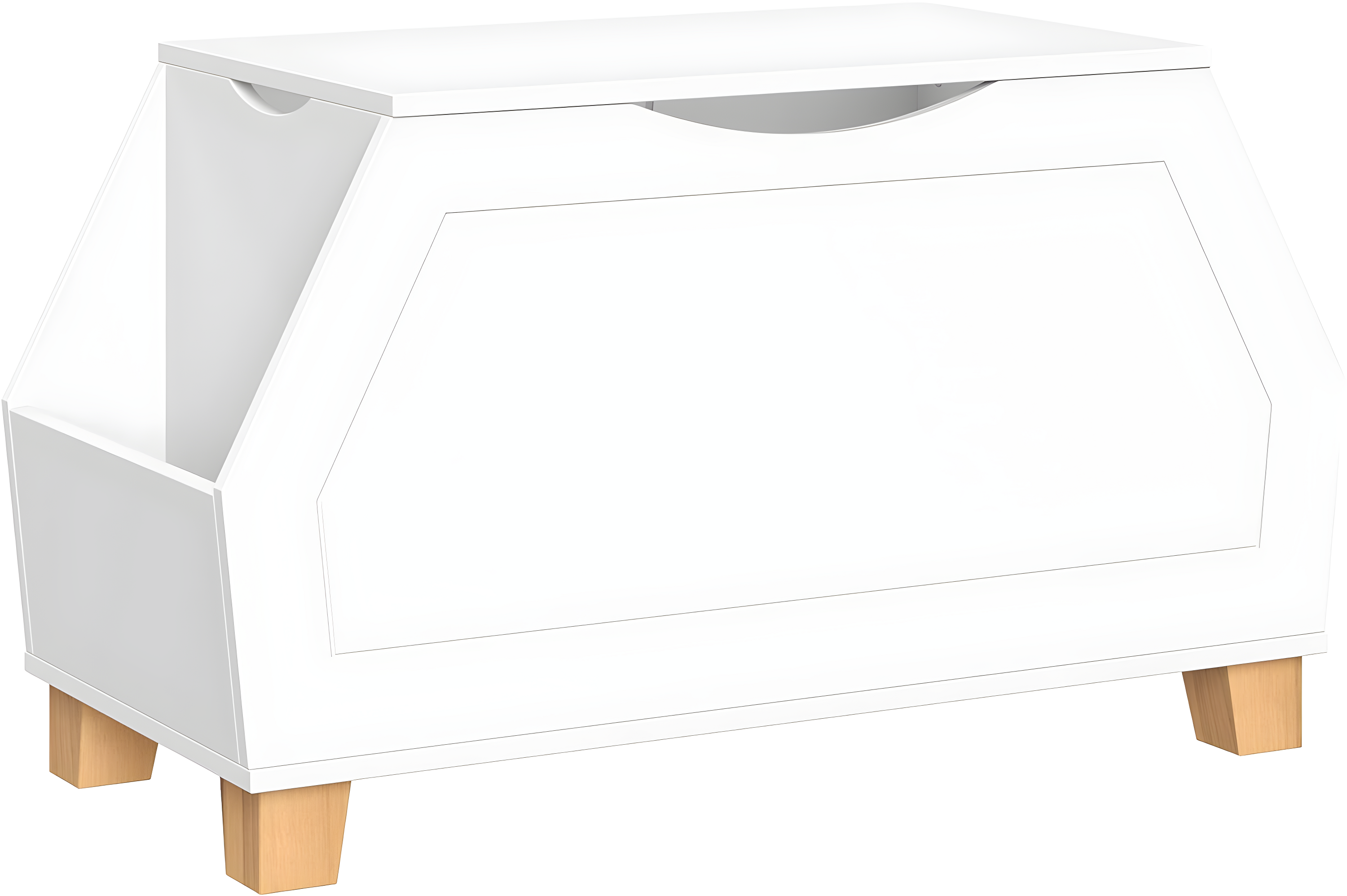 RiverRidge Home RiverRidge Kids Playroom Catch-All Game and Toy Storage Organizer Box with Side Bookshelves