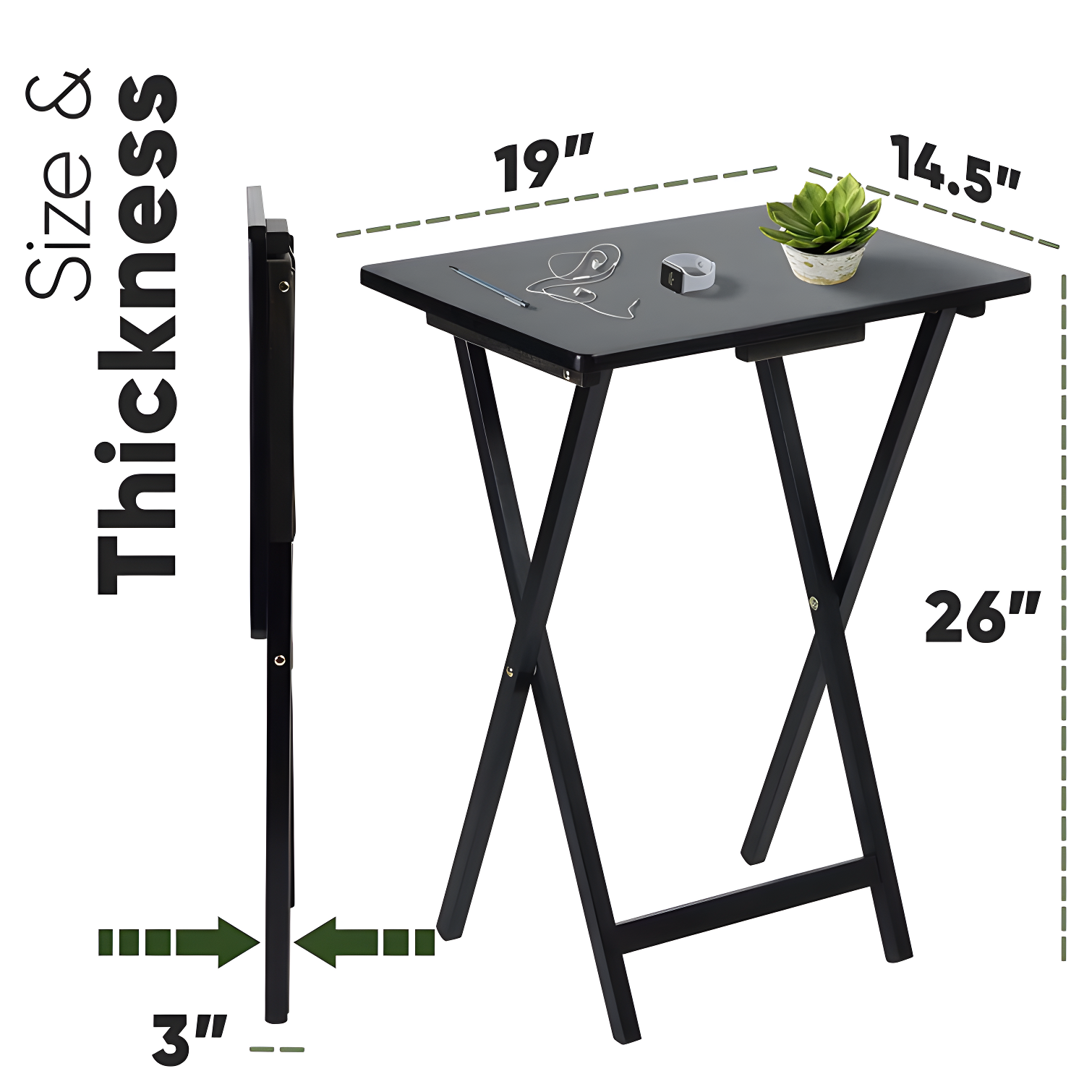 PJ Wood Folding TV Tray Tables with Compact Storage Rack, 5 Piece Set & Reviews | Wayfair