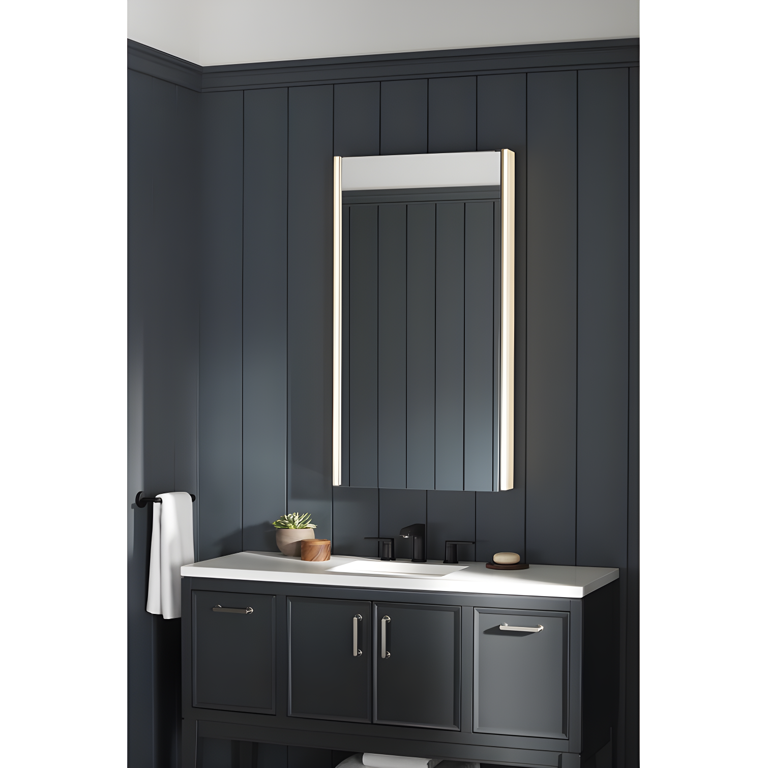 Maxstow Surface Mount Frameless Medicine Cabinet with LED Lighting