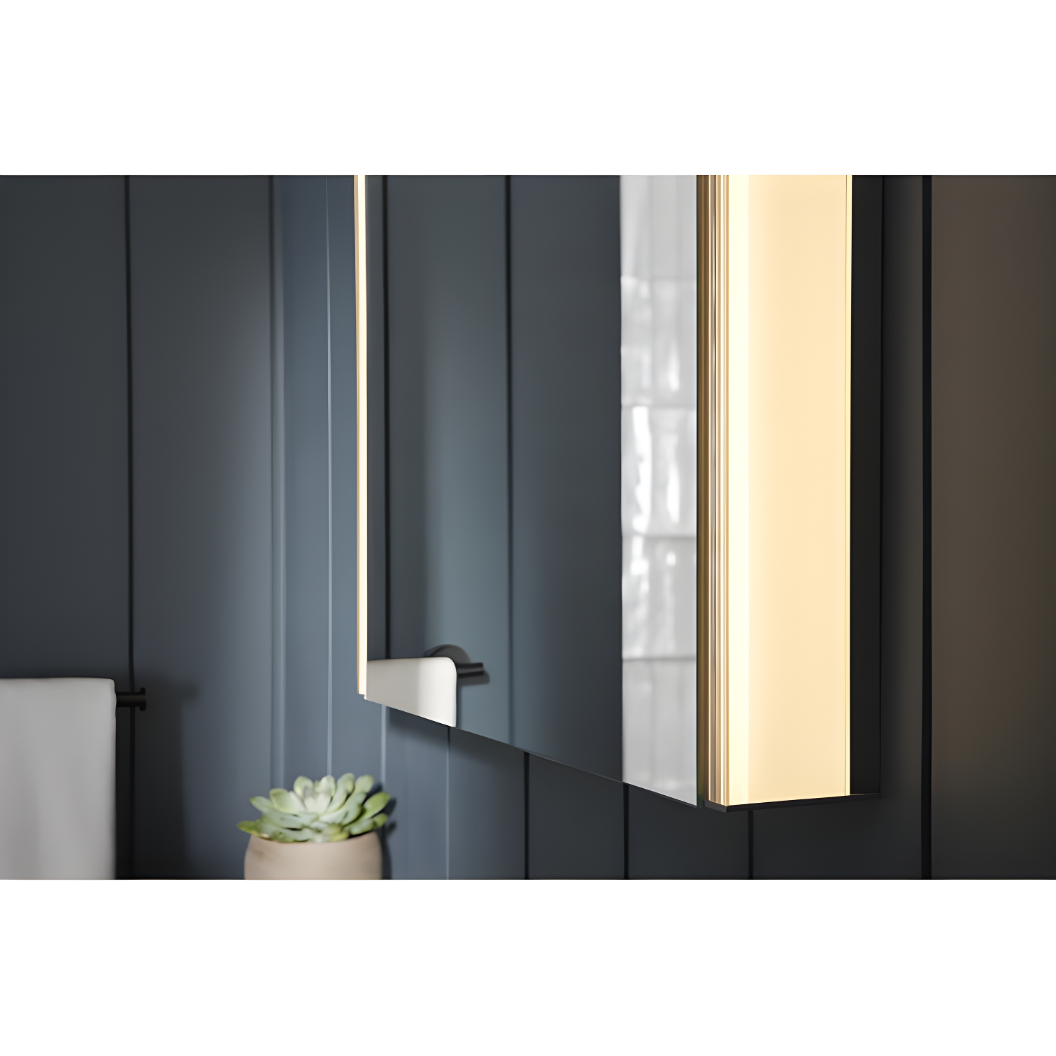 Maxstow Surface Mount Frameless Medicine Cabinet with LED Lighting