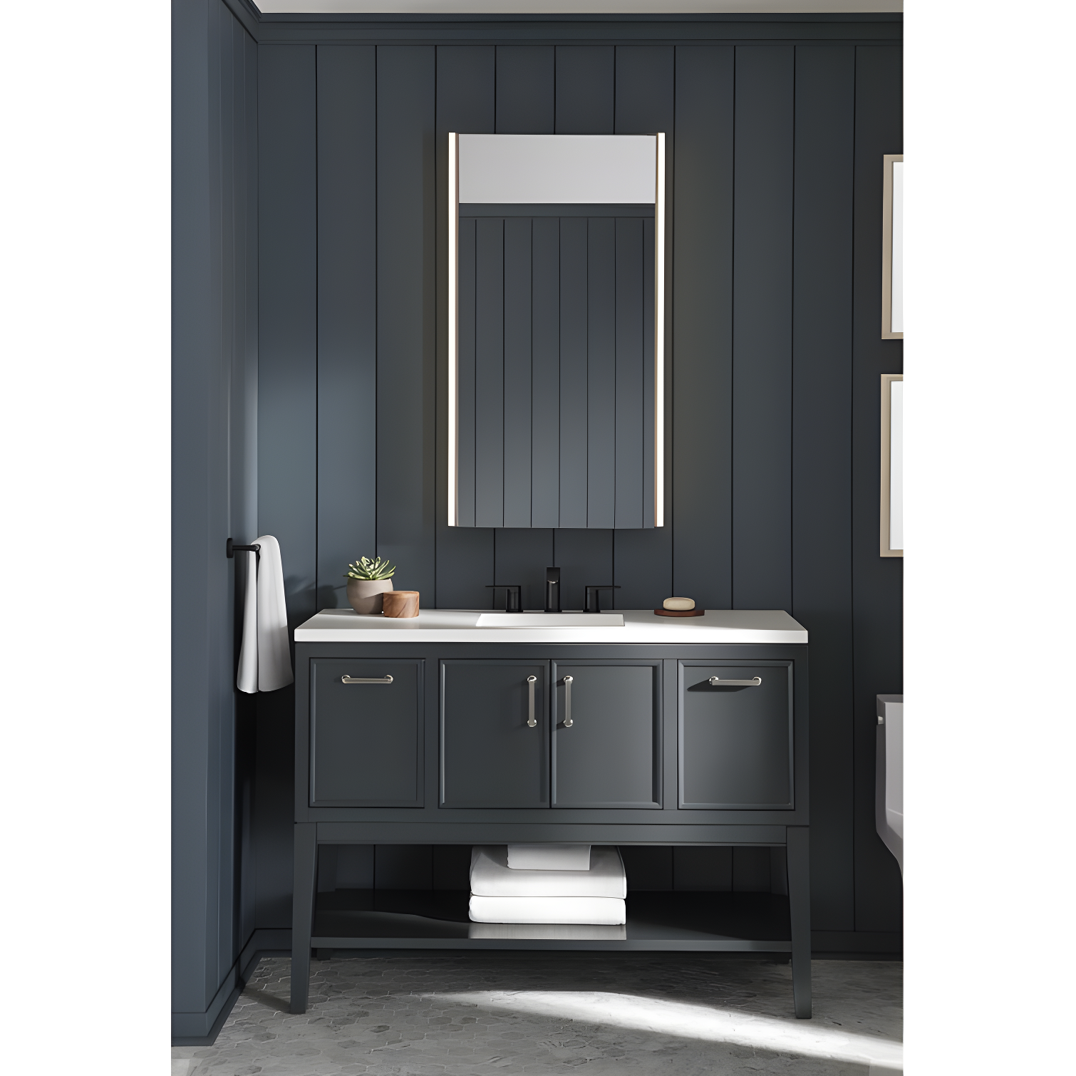 Maxstow Surface Mount Frameless Medicine Cabinet with LED Lighting