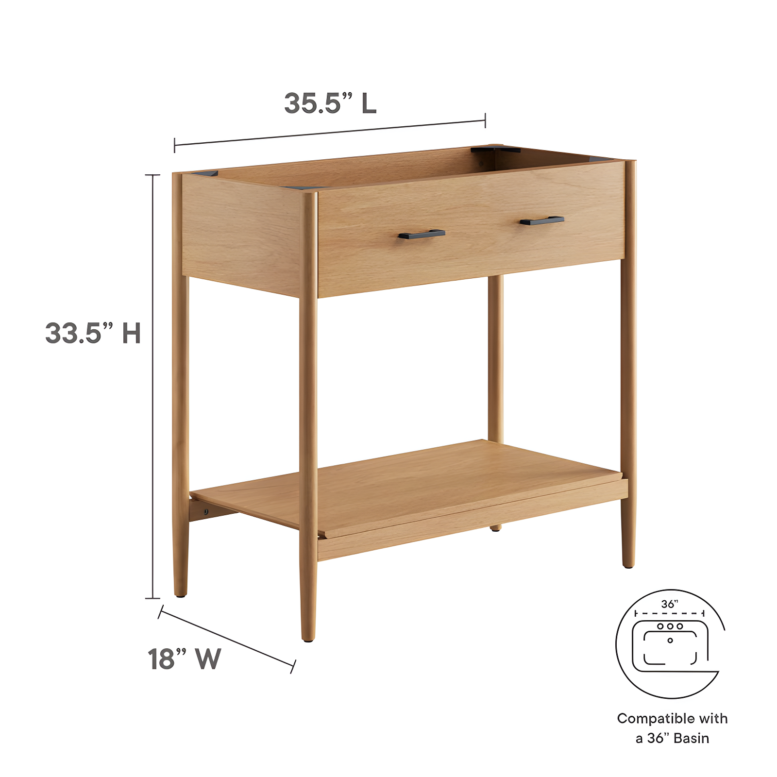 Modway Modway Zaire 35.5'' Single Bathroom Vanity Base Only