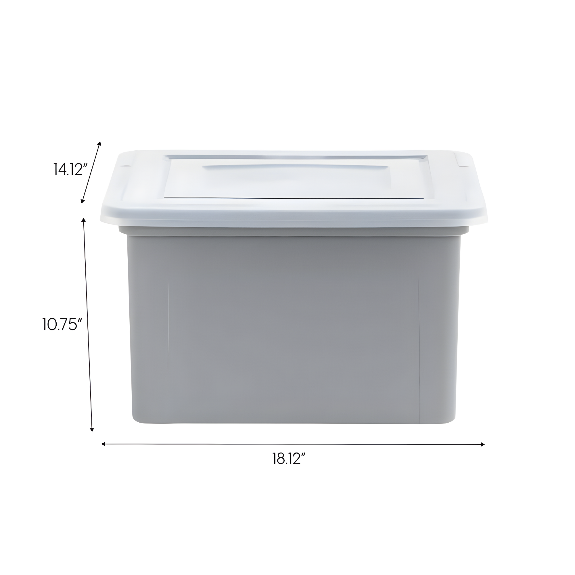IRIS 32qt 3pk Letter Plastic File Box: Hanging File Folders Storage Bin, File Organizer, Gray, No Assembly Required