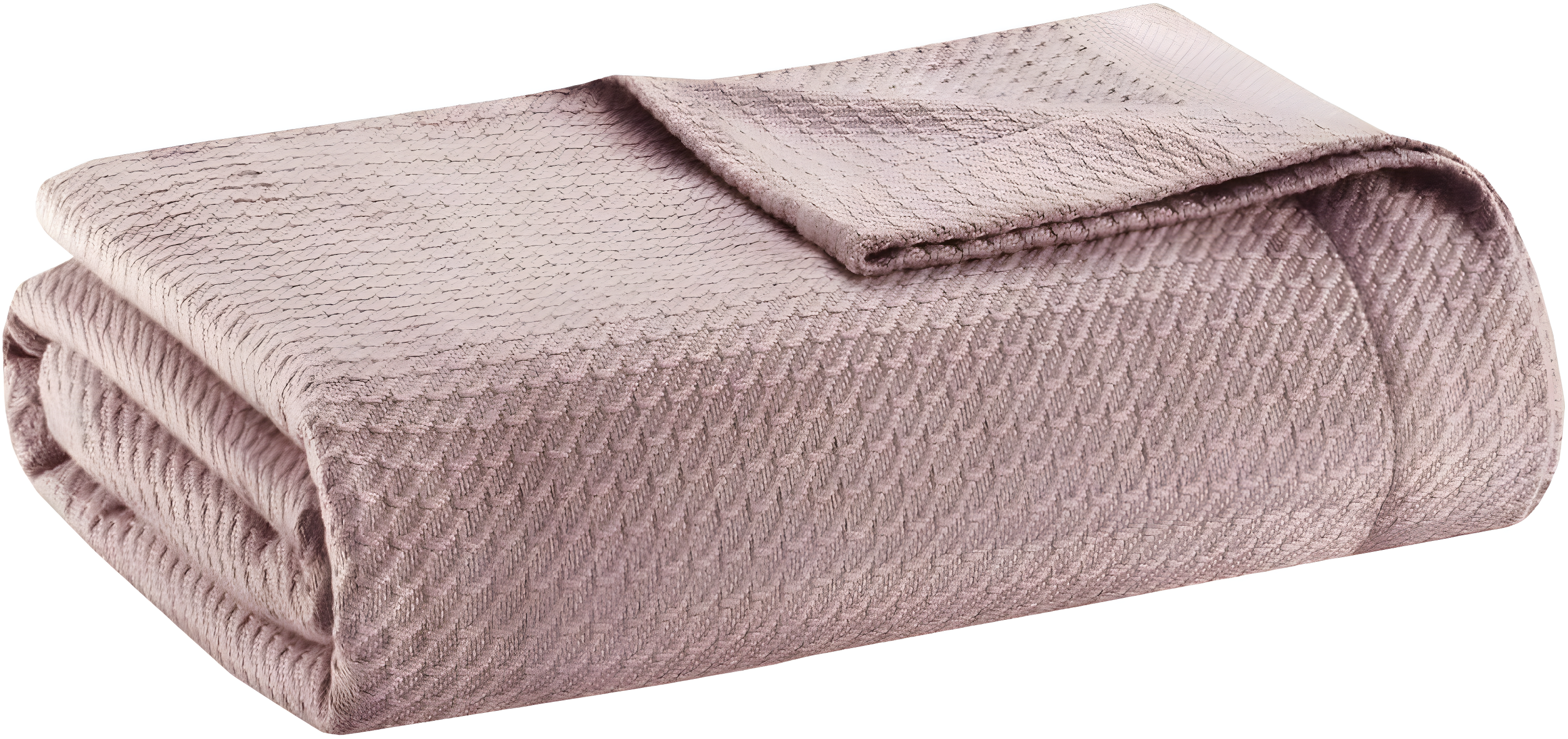 Madison Park King Textured Cotton Blanket Rose: Waffle Weave, Machine Washable, No Fill, OEKO-TEX Certified