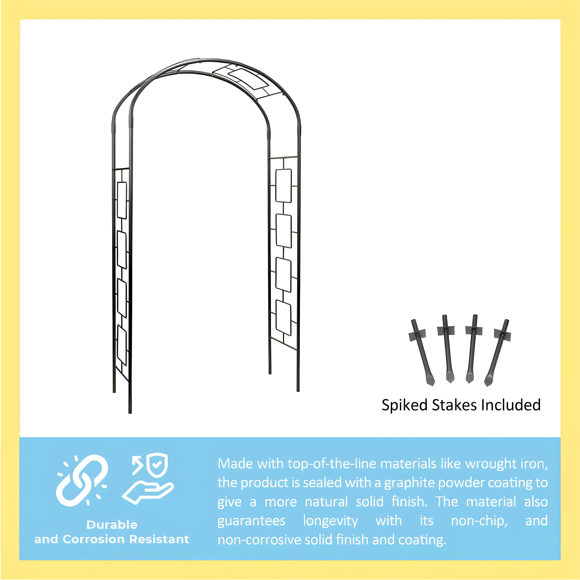 Nansi 55'' W x 21'' D Iron Arbor in Black