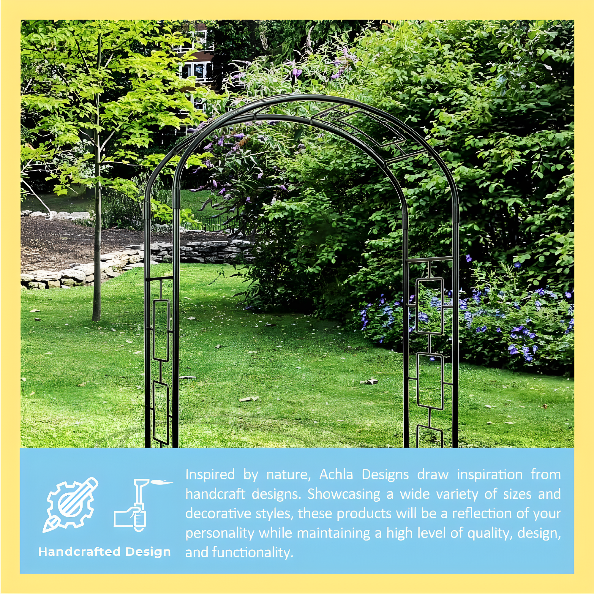 Nansi 55'' W x 21'' D Iron Arbor in Black