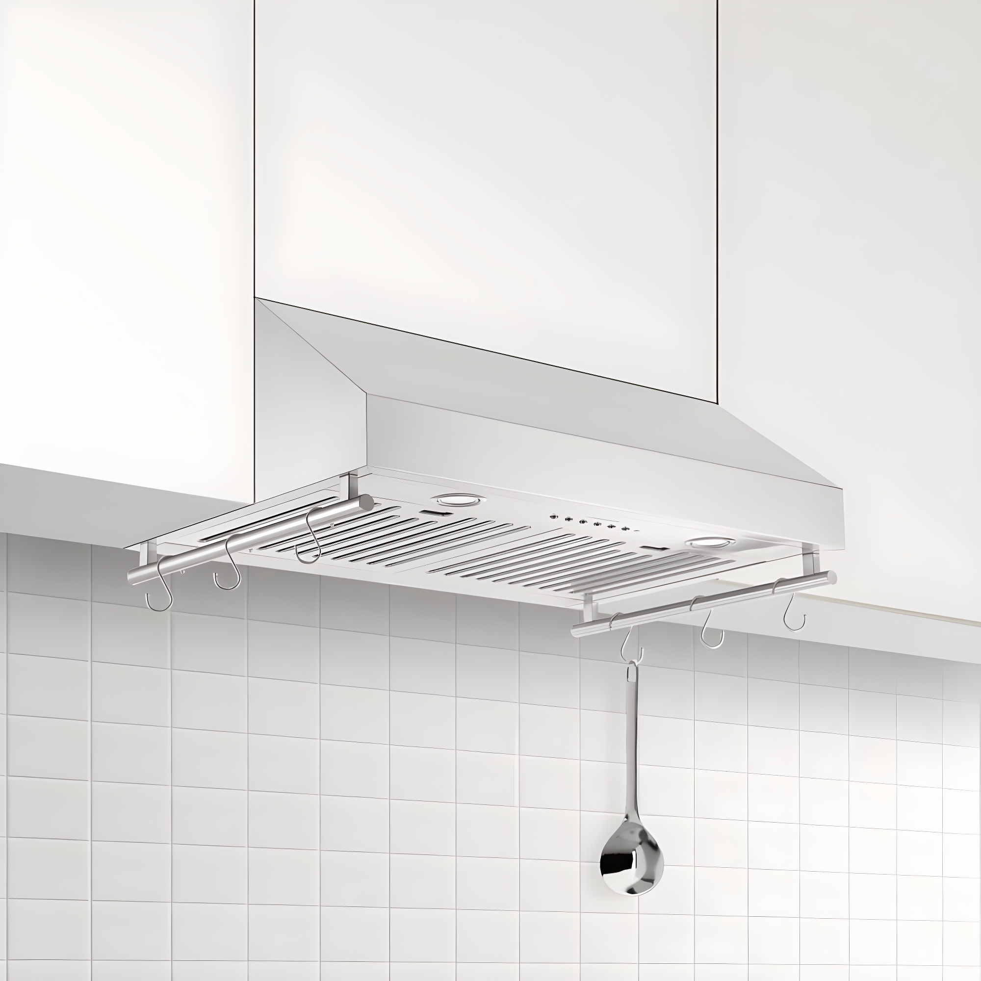 Ancona 30" 450 CFM Under Cabinet Range Hood with Auto Night Light and Utensil Bars in Stainless Steel