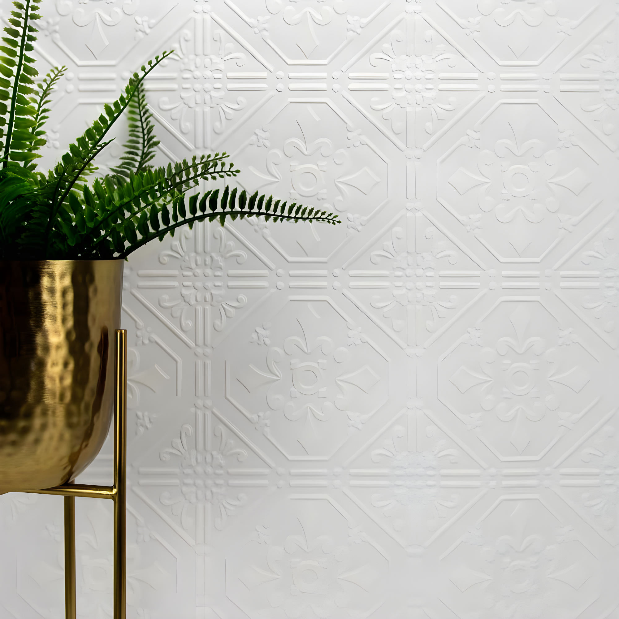 Brewster Home Fashions Brooklyn White Tin Paintable Wallpaper
