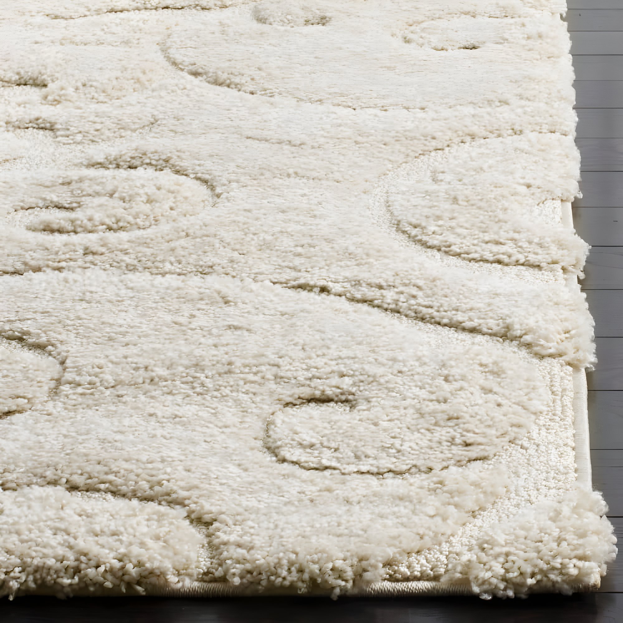 Florida Shag SG455 Power Loomed Indoor Runner Rug - Creme/Creme - 2'3"x11' - Safavieh.