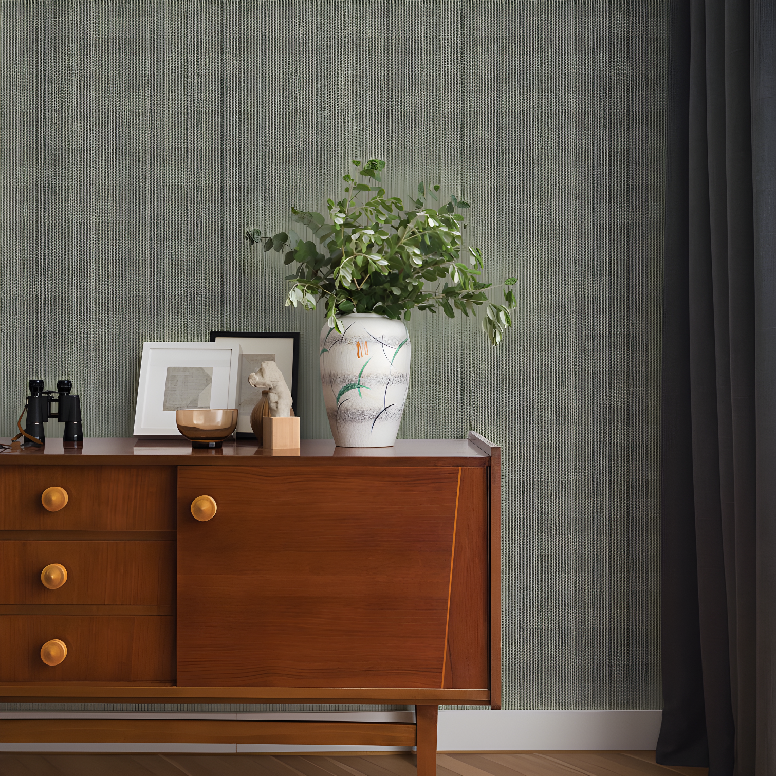 Tempaper & Co.® Faux Grasscloth Removable Peel and Stick Wallpaper, Textured Sage, 28 sq. ft.: Vinyl, Self-Adhesive, Wood Grain Design