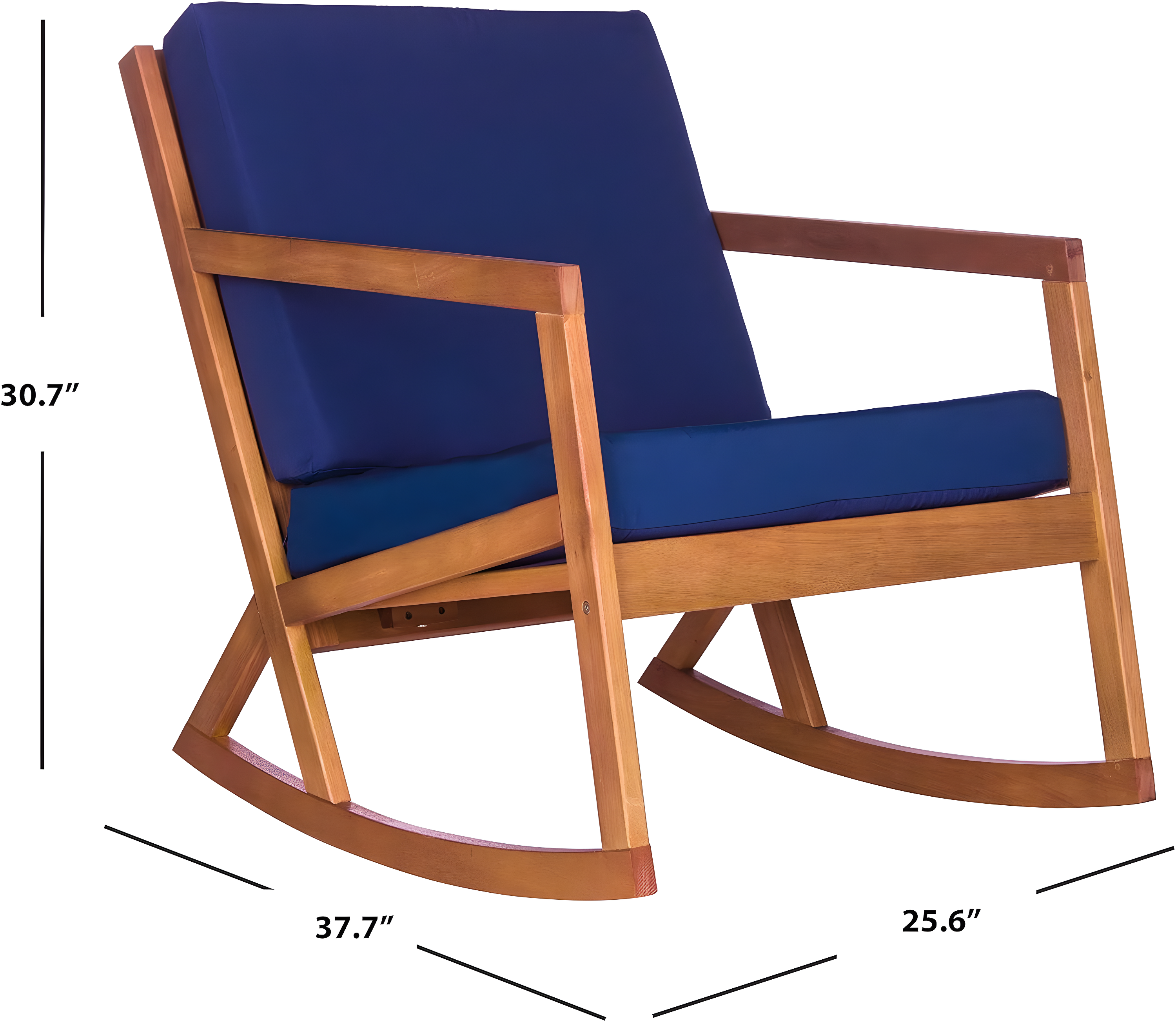 Vernon Rocking Chair Indoor/Outdoor - PAT7013 - Natural/Navy - Safavieh