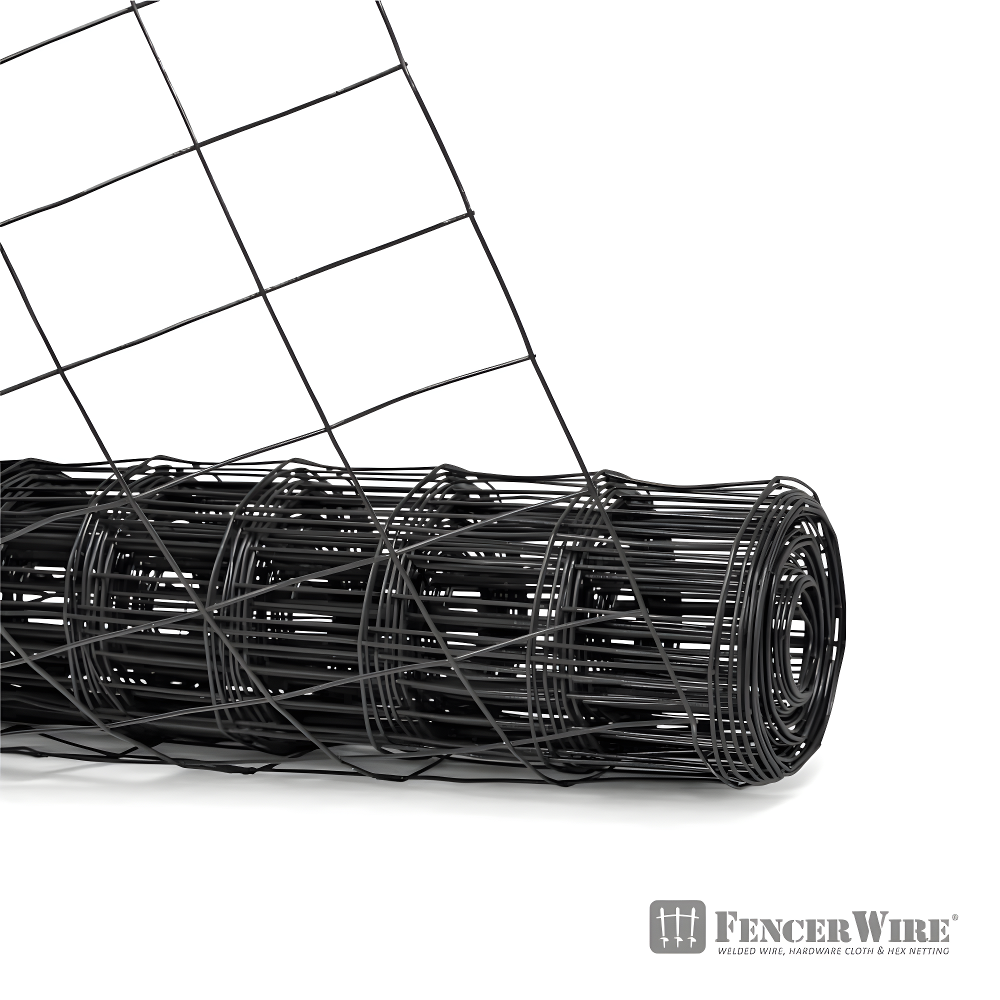 16 Gauge Black Vinyl Coated Steel Wire Roll, Mesh Size 3" x 2", Multiple Use for Home Improvement