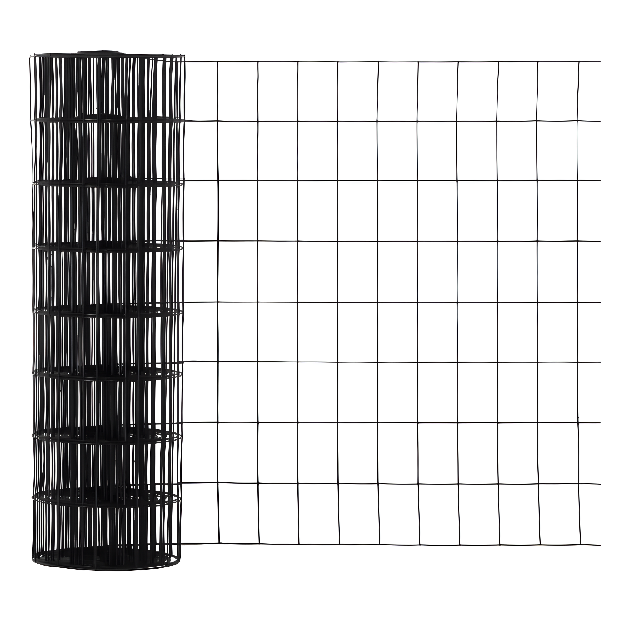 16 Gauge Black Vinyl Coated Steel Wire Roll, Mesh Size 3" x 2", Multiple Use for Home Improvement