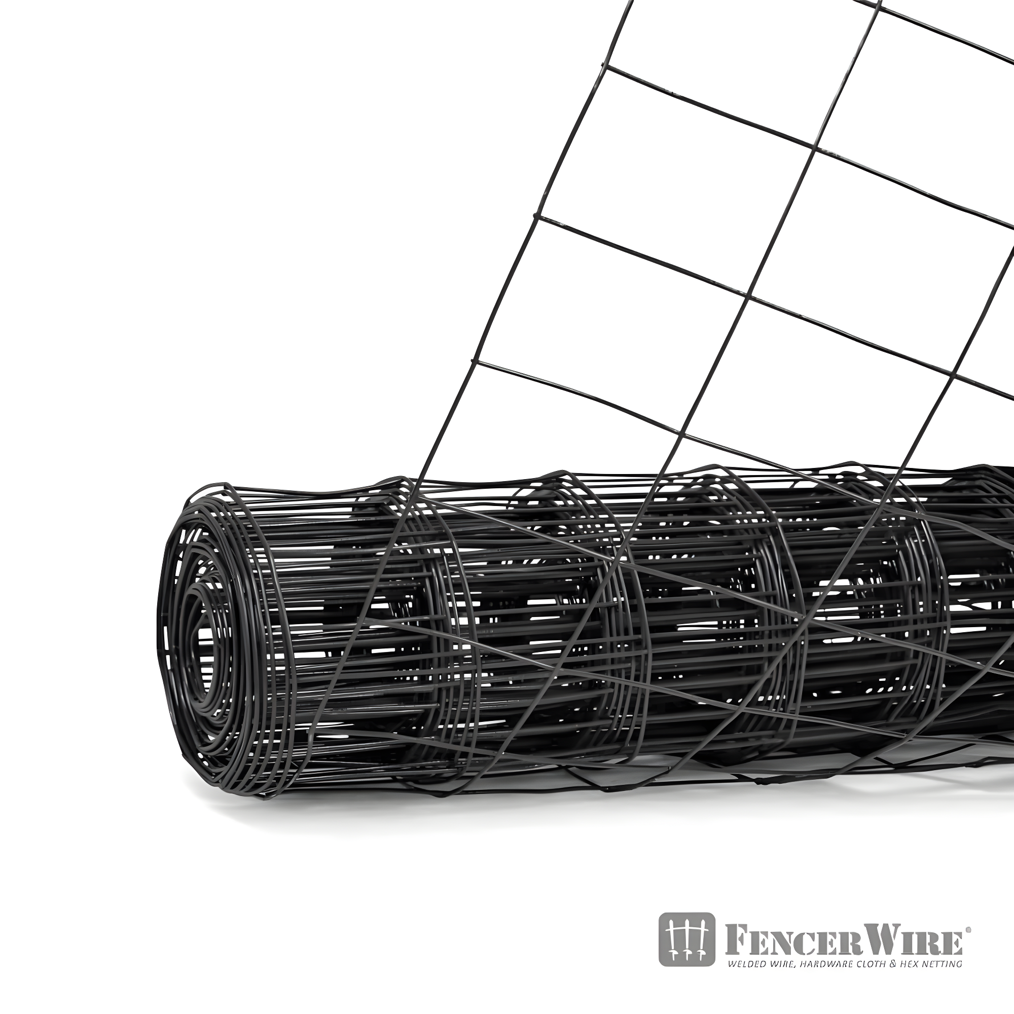 16 Gauge Black Vinyl Coated Steel Wire Roll, Mesh Size 3" x 2", Multiple Use for Home Improvement