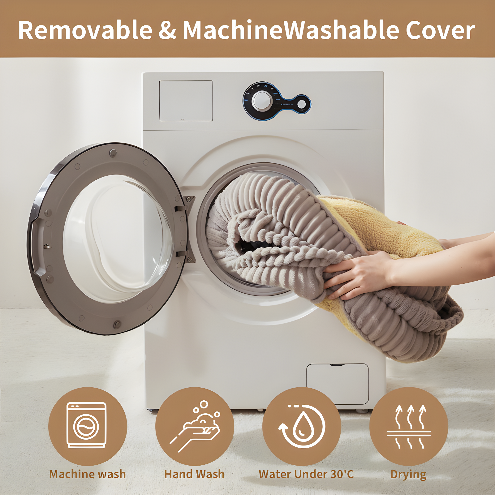 Dog Bed for Puppy, Oval Cat Beds, Pet Couch Bed with Four Sided Bolster