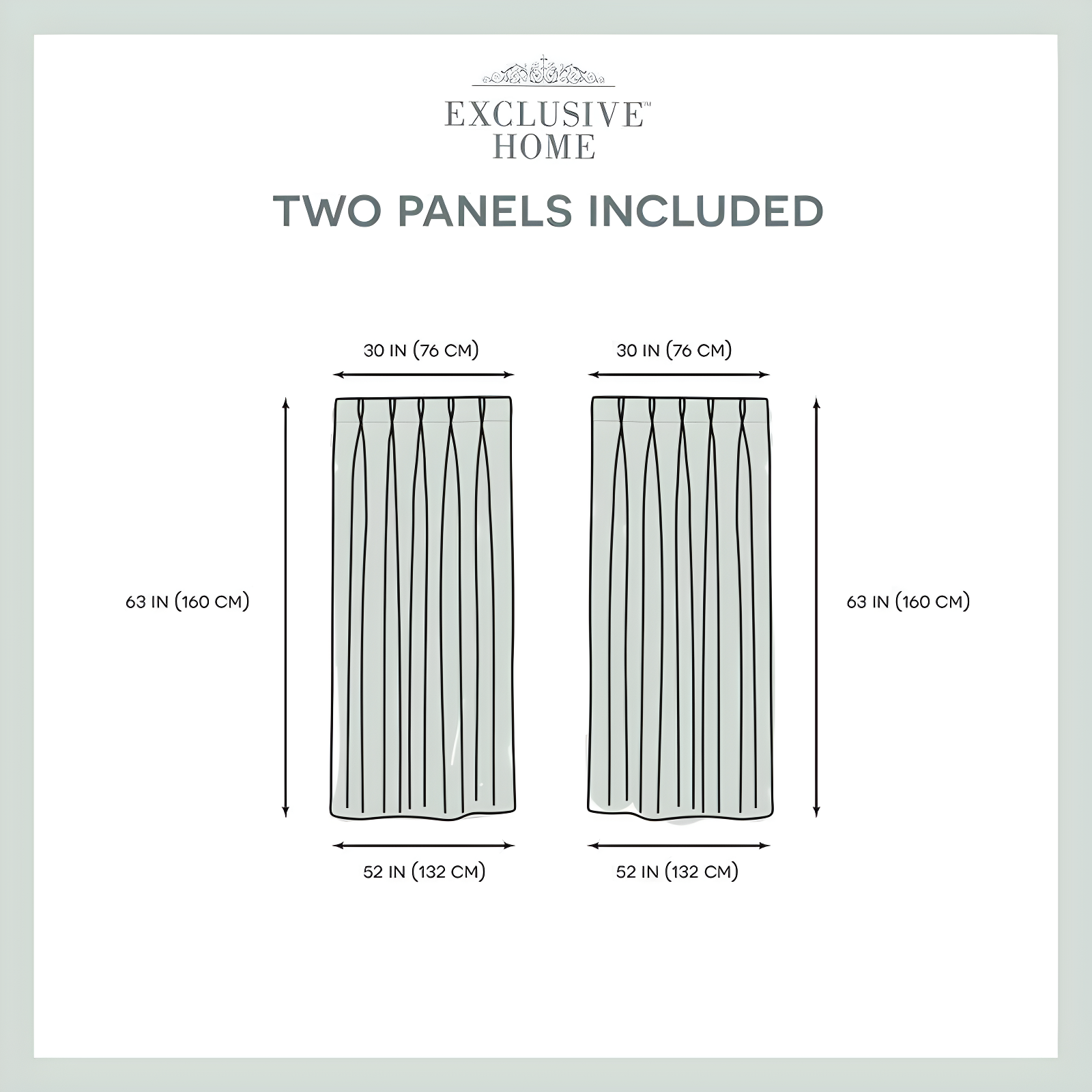 Set of 2 63"x30" Sateen Twill Woven Blackout Pinch Pleat Window Curtain Panel Dark Gray - Exclusive Home
