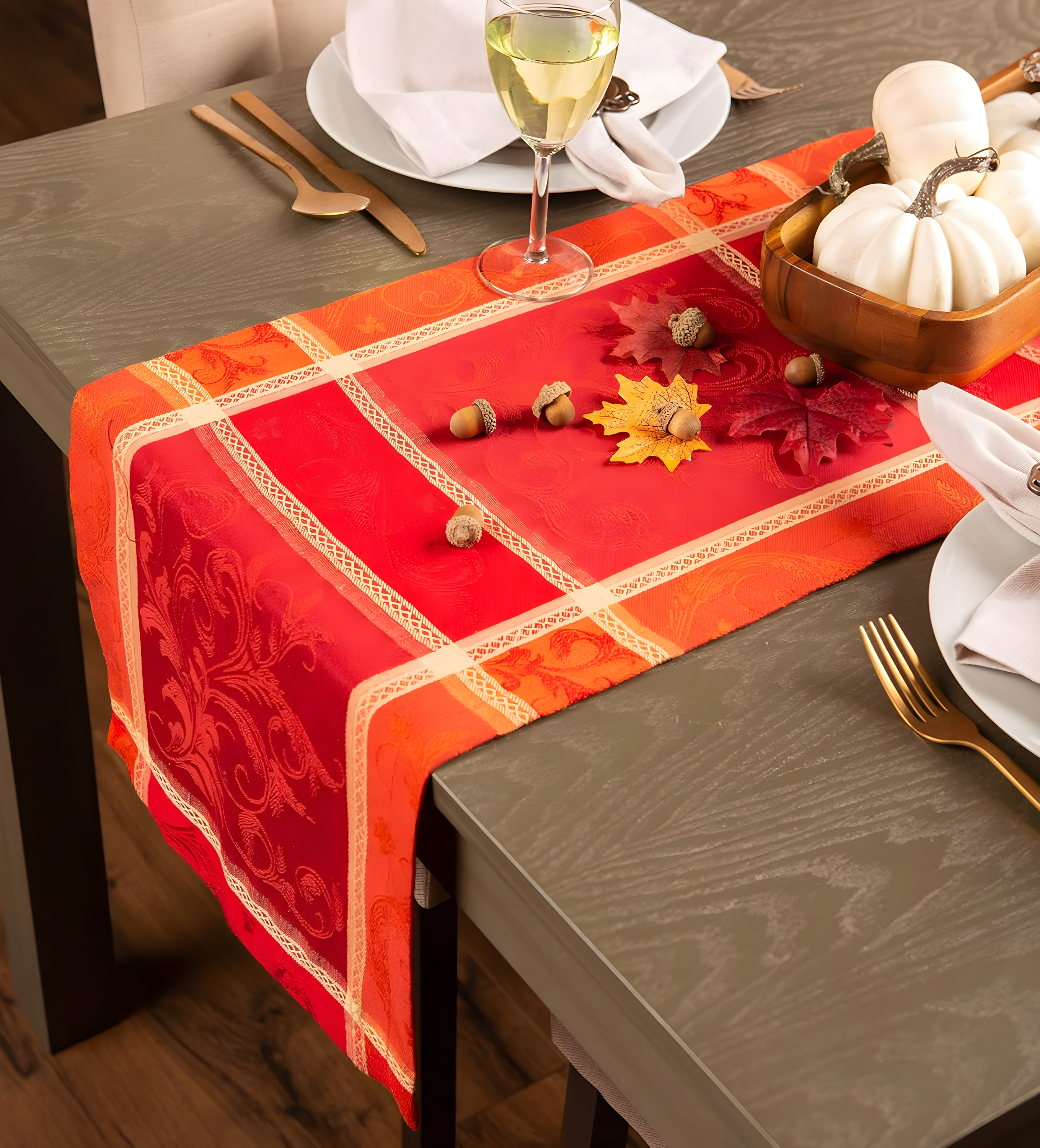 14 x 108 in. Harvest Wheat Jacquard Table Runner