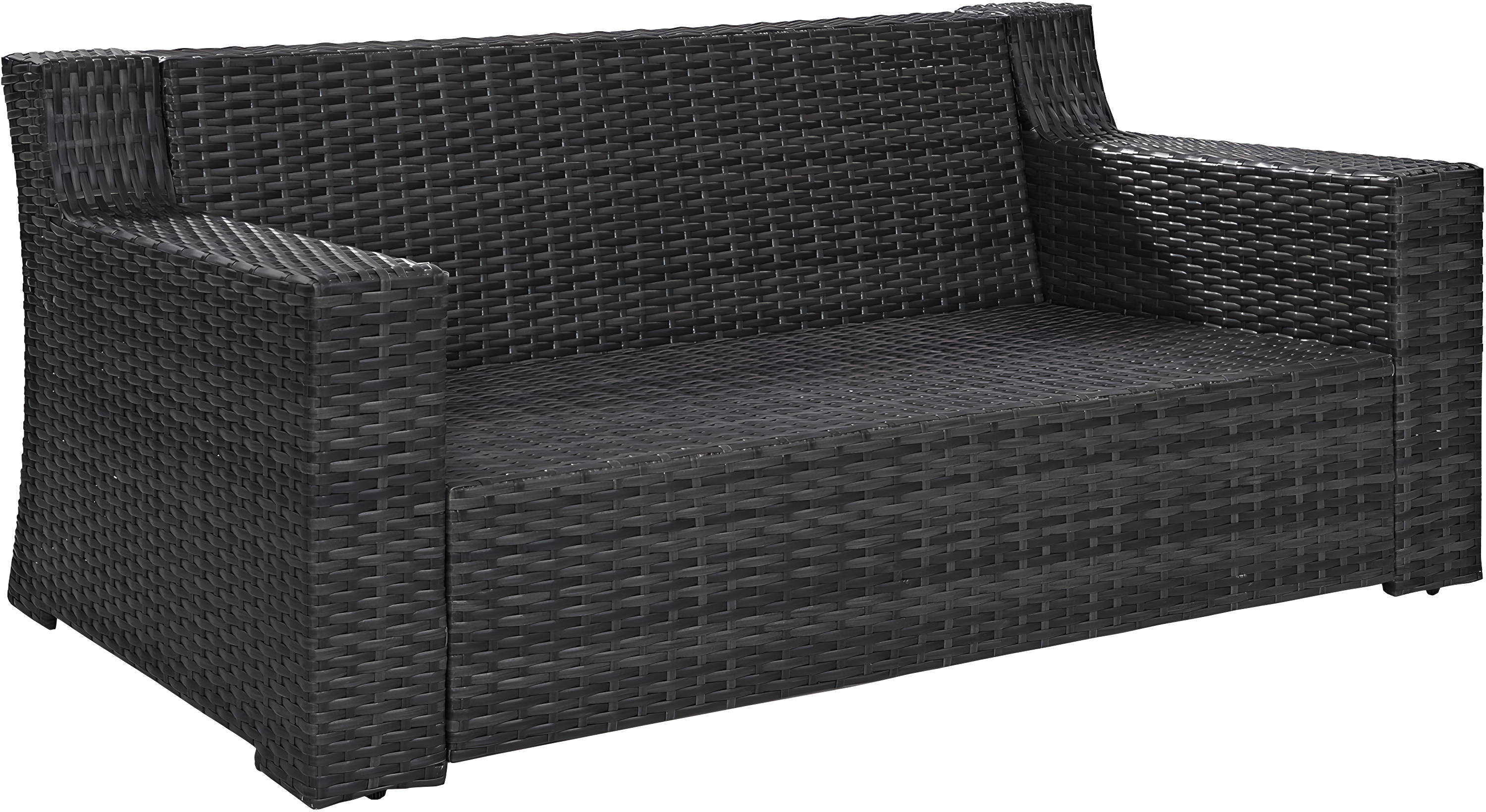 Beaufort Outdoor Wicker Loveseat - Mist - Crosley: Powder-Coated Steel Frame, UV-Resistant, with Foam Cushions