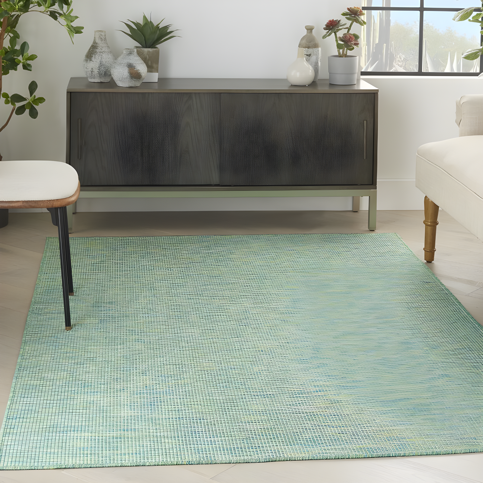 Nourison Positano POS01 Indoor/outdoor Area Rug - Blue/Green 5' x 7'