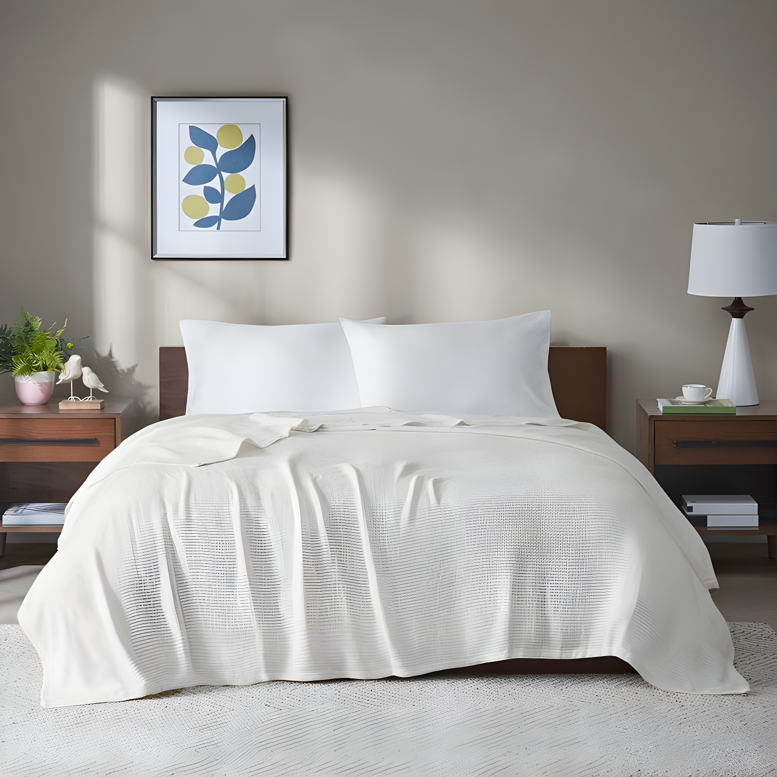 Madison Park Freshspun Basketweave Cotton Blanket