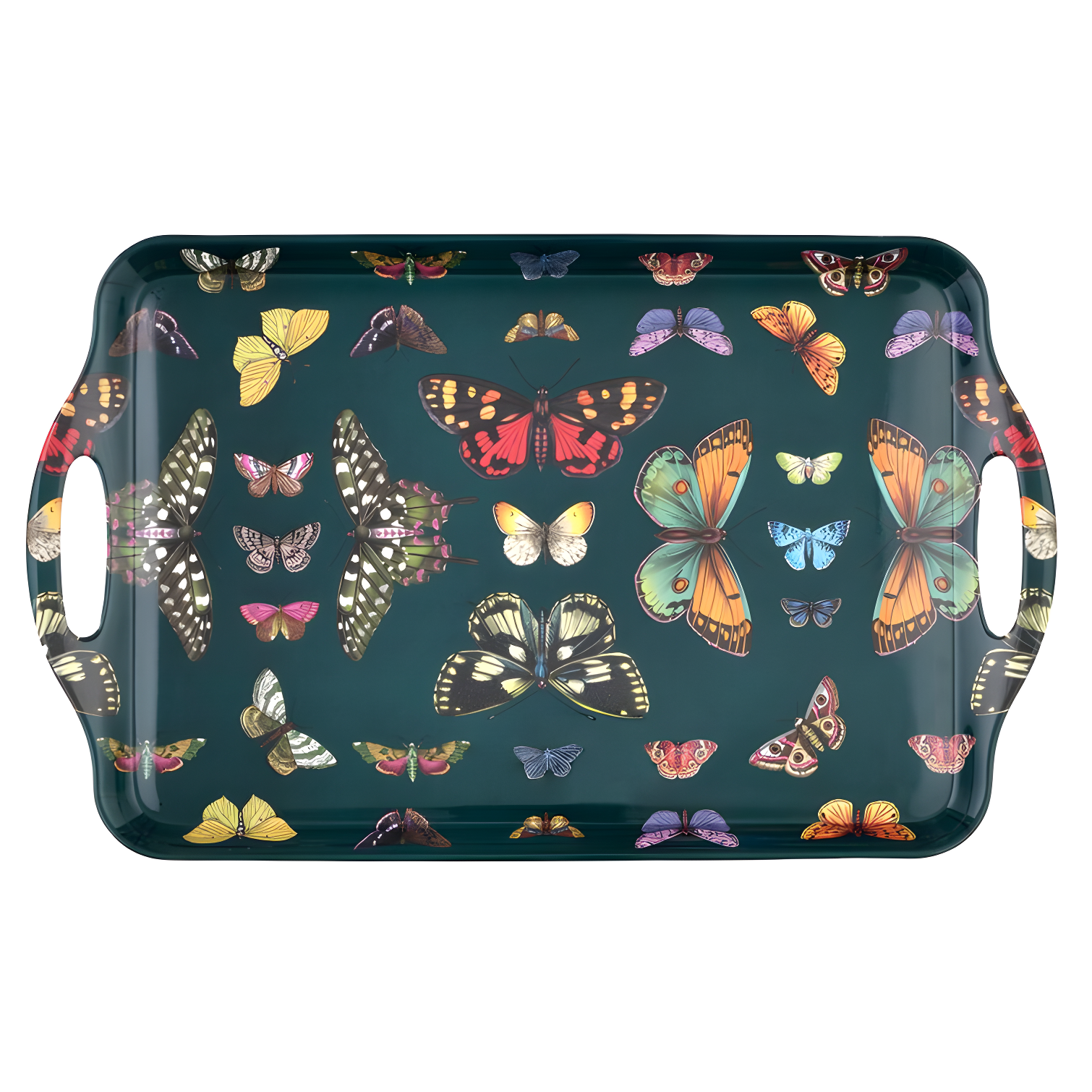 Pimpernel Botanic Garden Harmony Large Melamine Hndld Tray 18.9 X11.6"