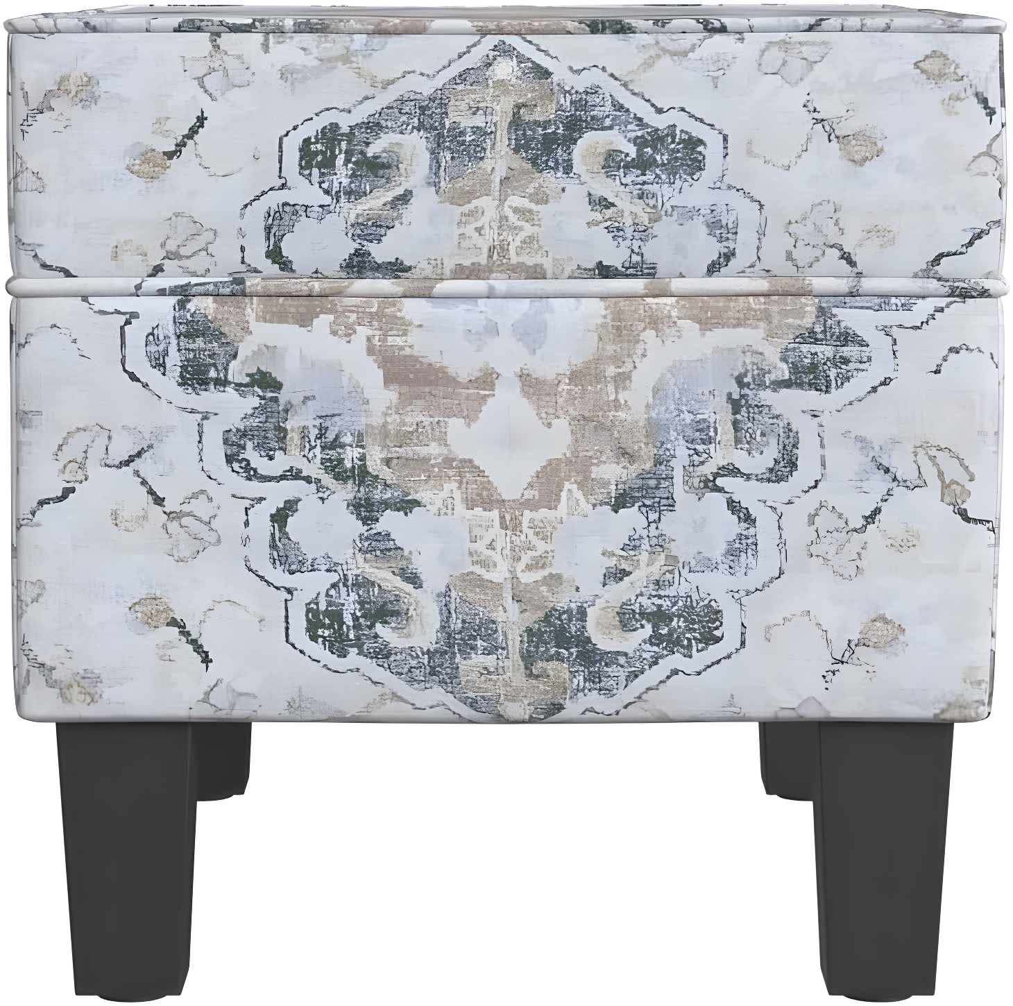 Medium Storage Ottoman Black - HomePop: Hinged Lid, Cotton Upholstery, Hardwood Frame
