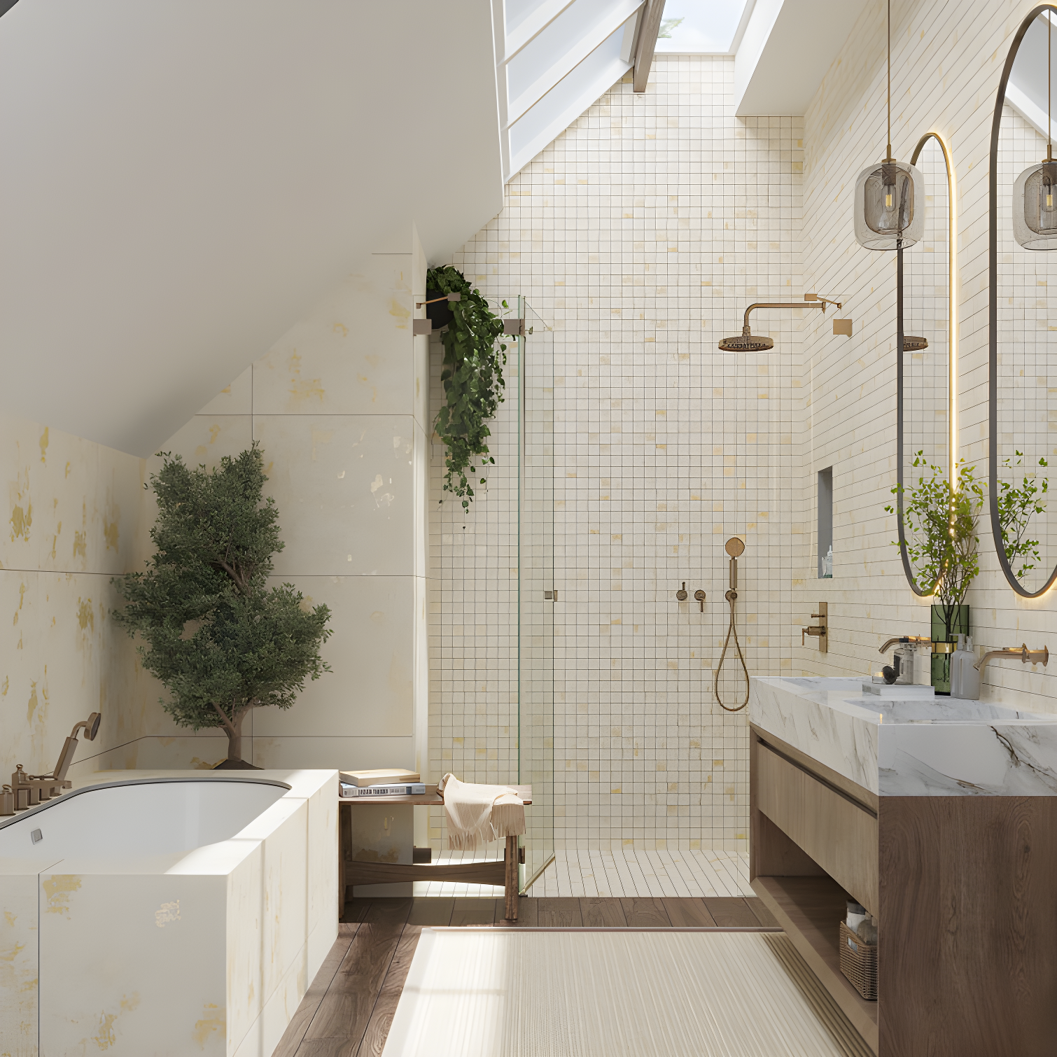 Apollo Tile Aureate 23" x 23" Porcelain Marble Look Wall & Floor Tile (Set of 4)