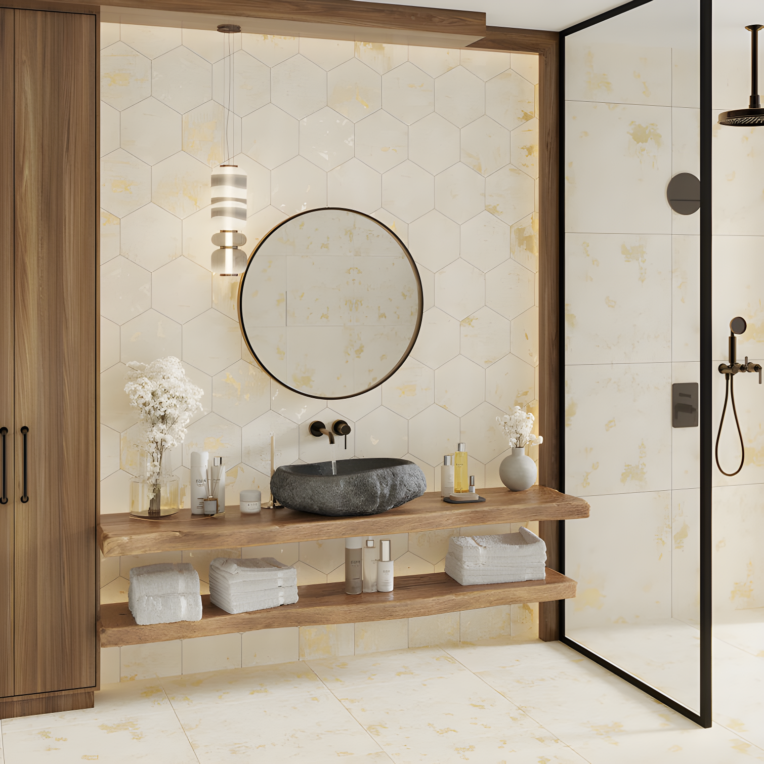 Apollo Tile Aureate 23" x 23" Porcelain Marble Look Wall & Floor Tile (Set of 4)