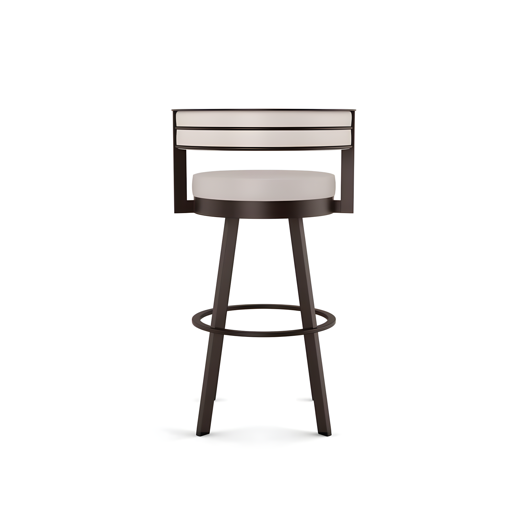 26" Browser Swivel Counter Height Barstool with Upholstered Seat Beige - Amisco
