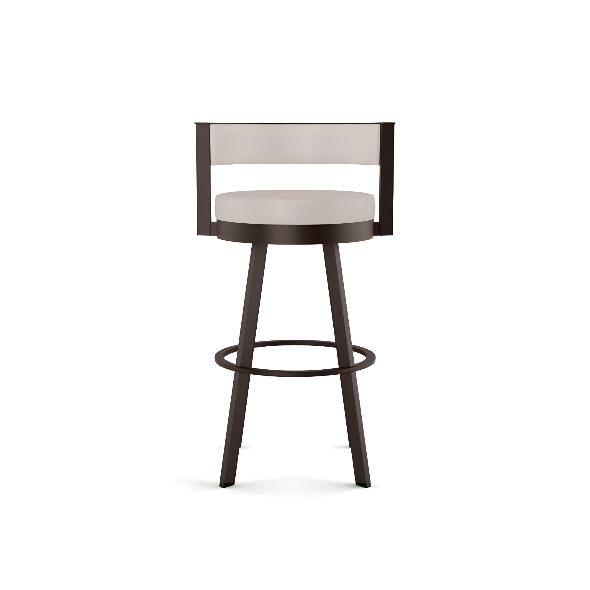 26" Browser Swivel Counter Height Barstool with Upholstered Seat Beige - Amisco