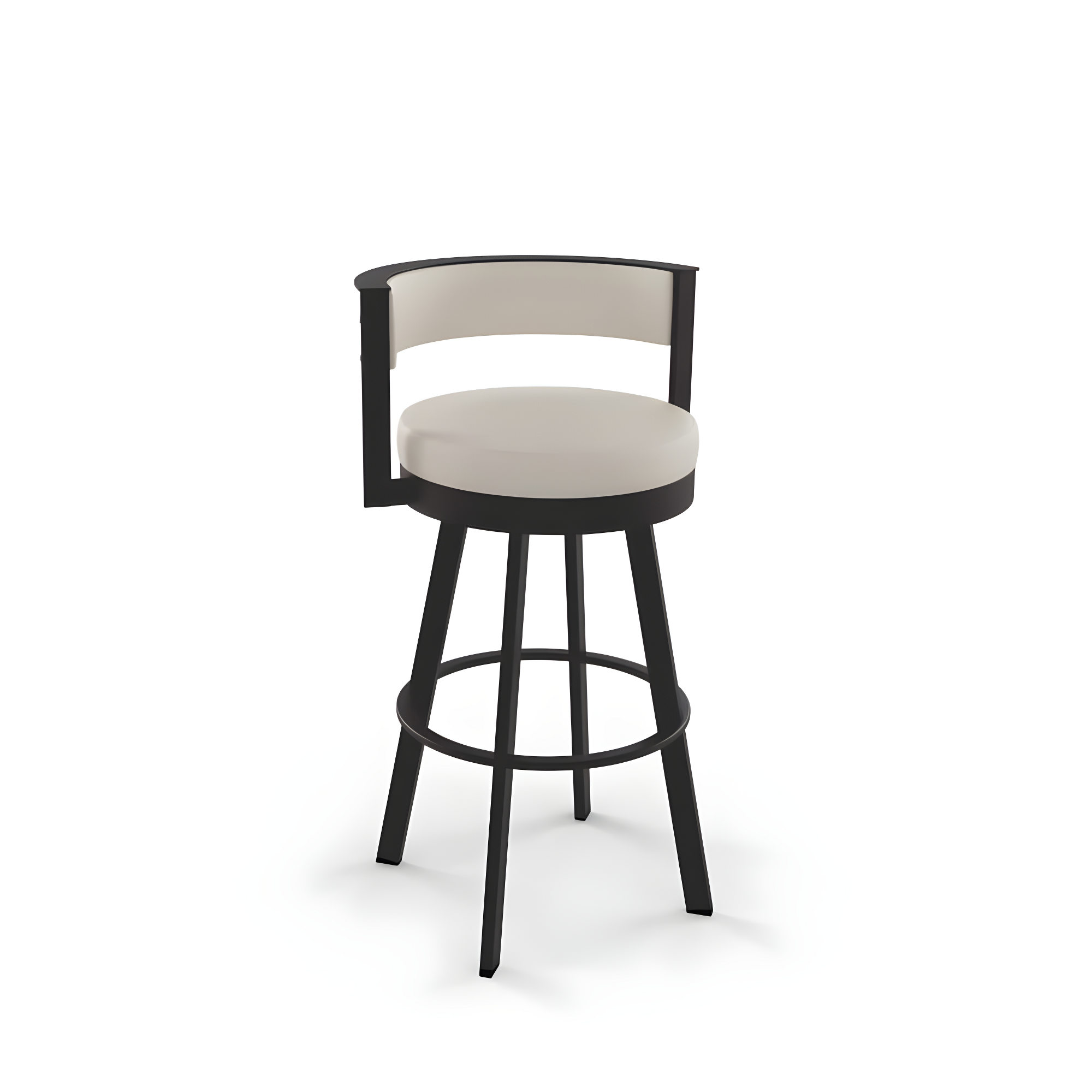 26" Browser Swivel Counter Height Barstool with Upholstered Seat Beige - Amisco