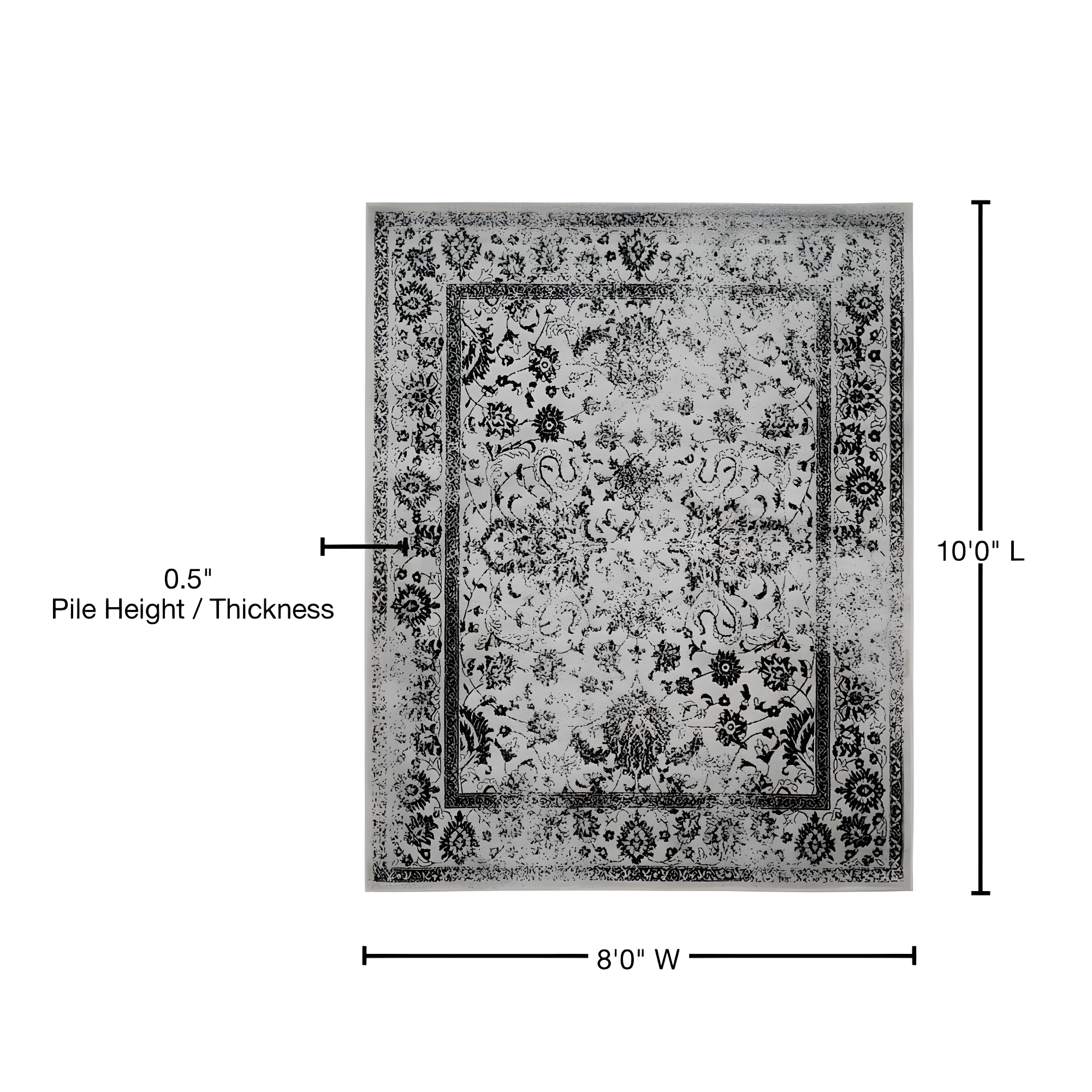 Adirondack ADR109 Machine Made Indoor Area Rug - Grey/Black - 8'x10' - Safavieh