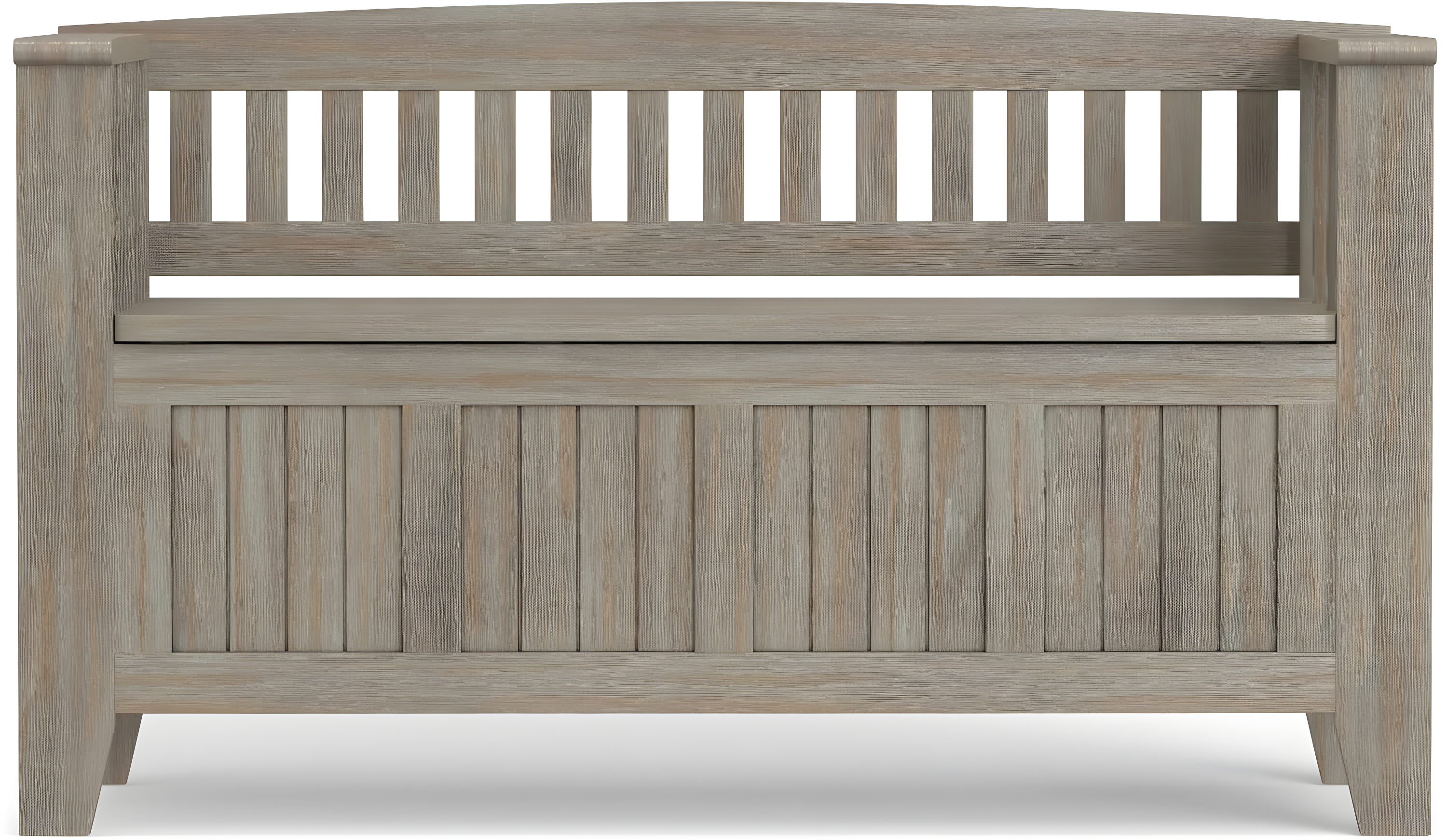 Simpli Home Acadian Solid Wood Entryway Storage Bench with Lift-Top Lid and Dual Compartments