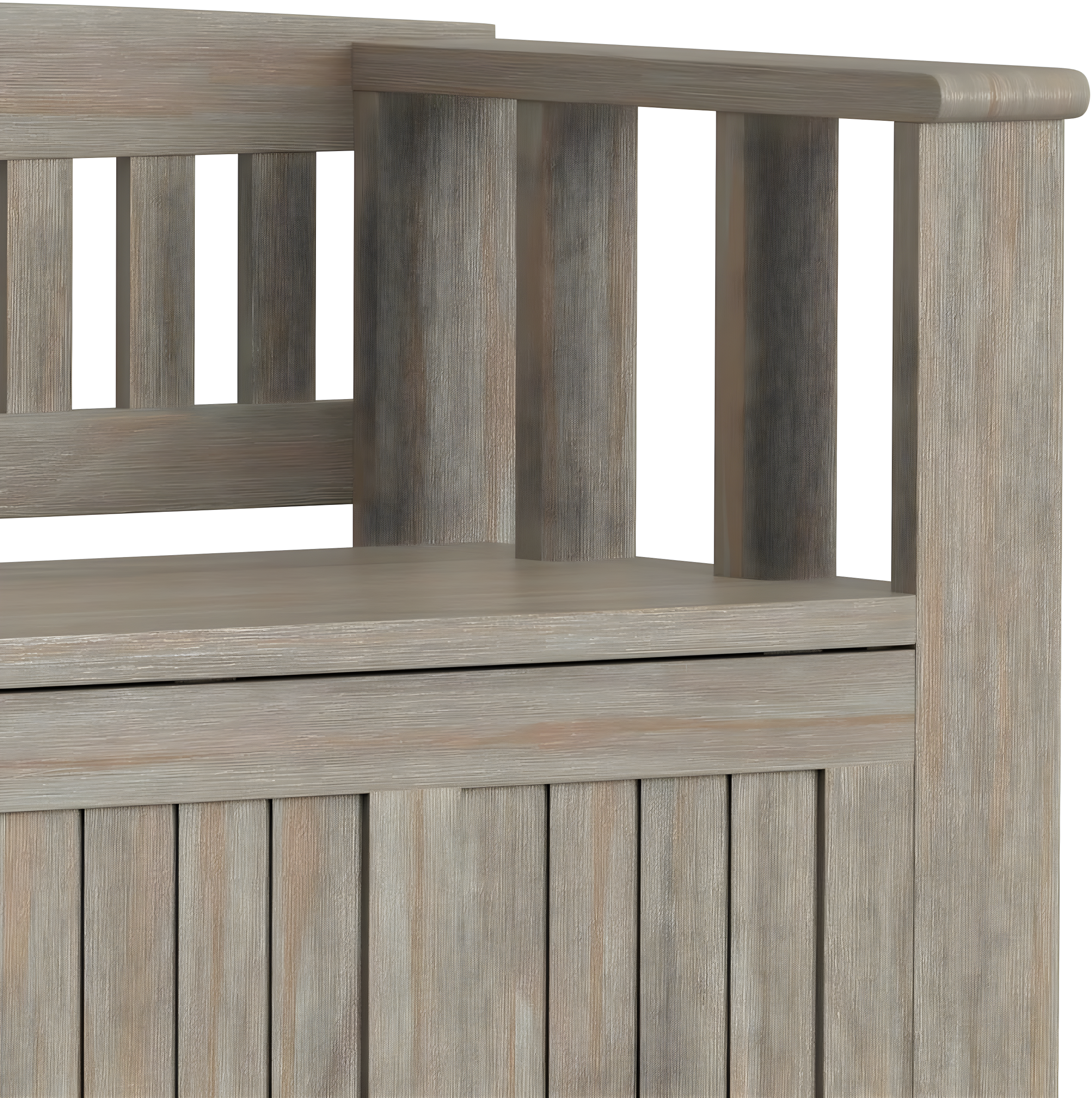 Simpli Home Acadian Solid Wood Entryway Storage Bench with Lift-Top Lid and Dual Compartments