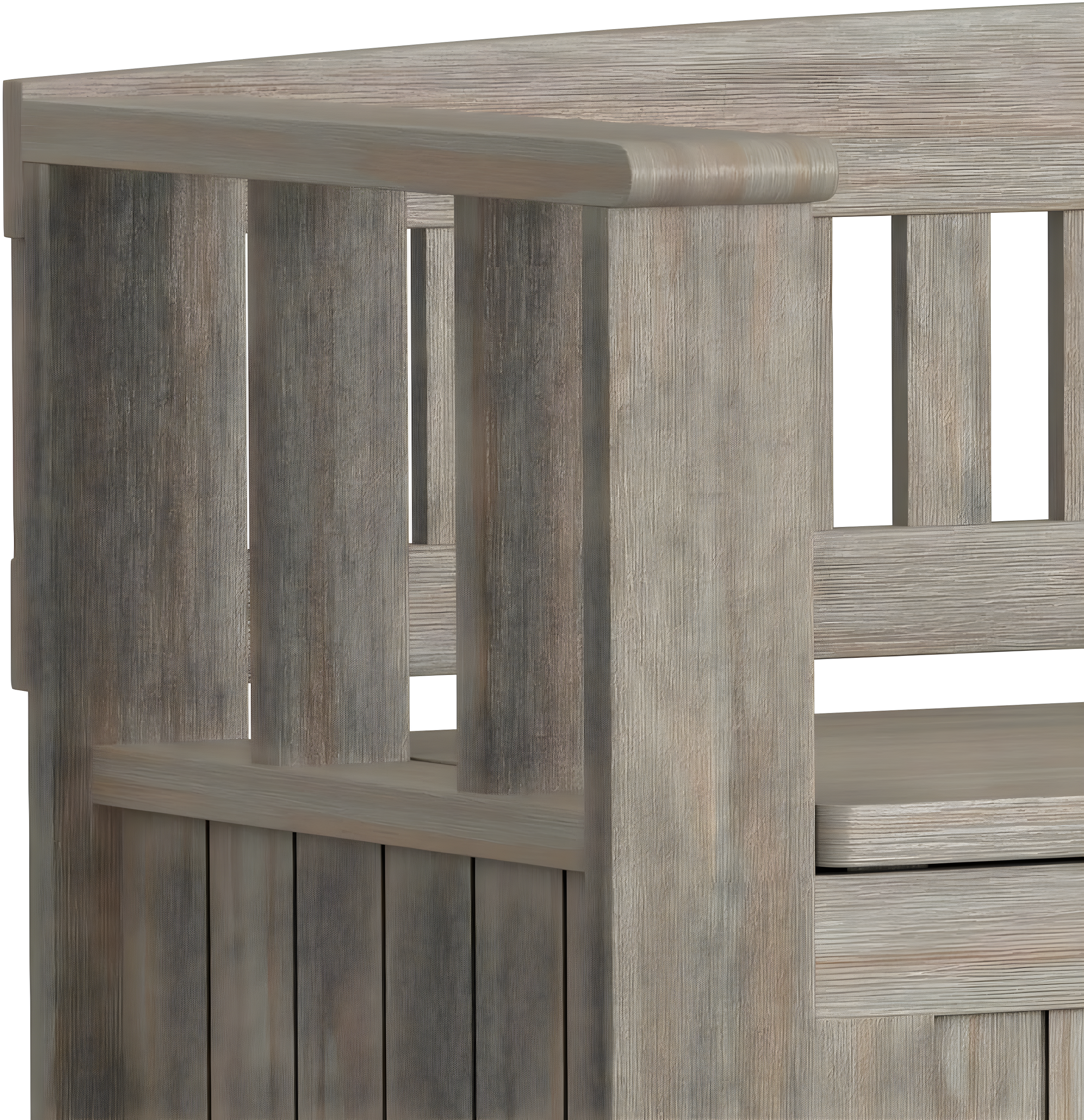 Simpli Home Acadian Solid Wood Entryway Storage Bench with Lift-Top Lid and Dual Compartments