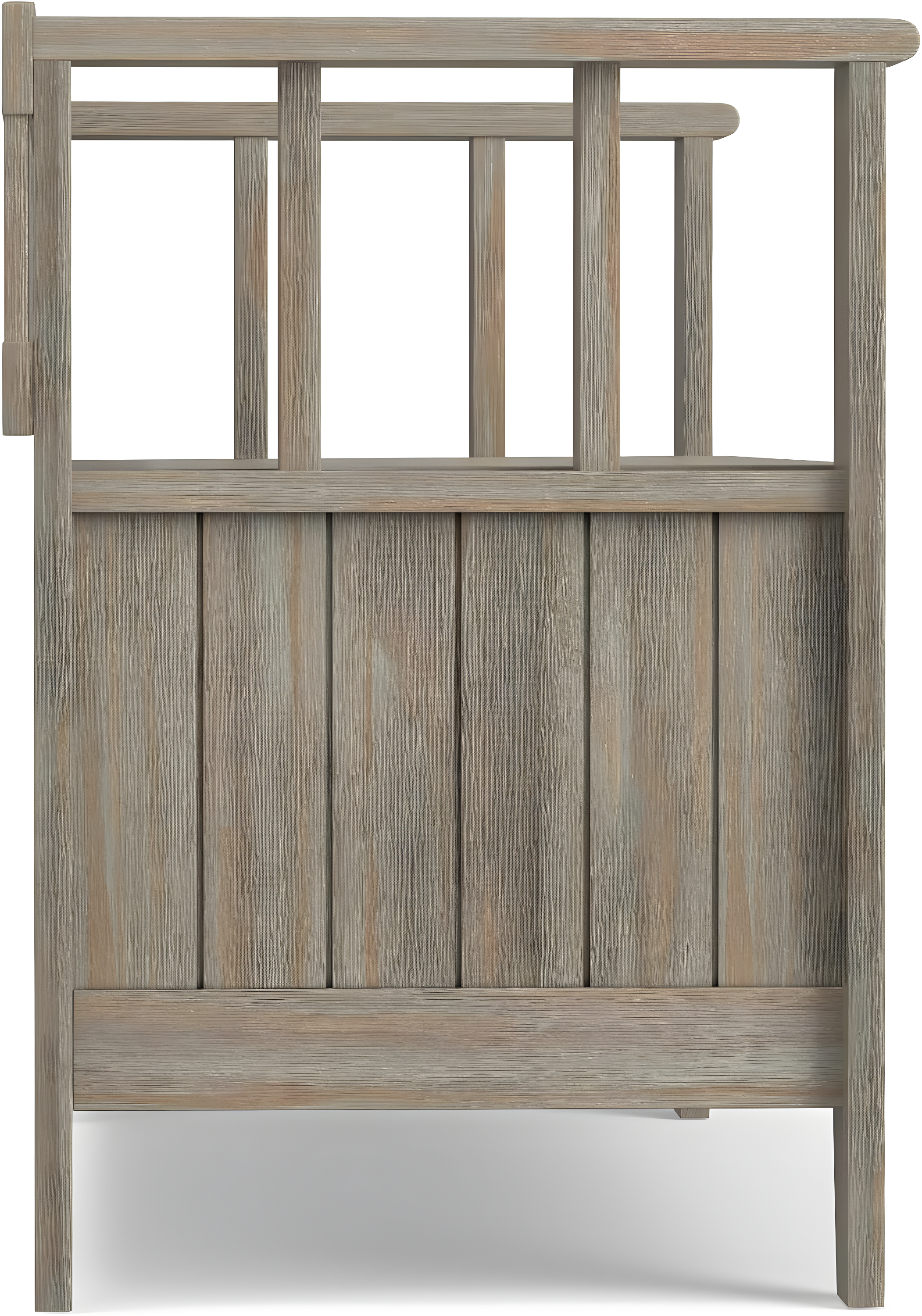 Simpli Home Acadian Solid Wood Entryway Storage Bench with Lift-Top Lid and Dual Compartments