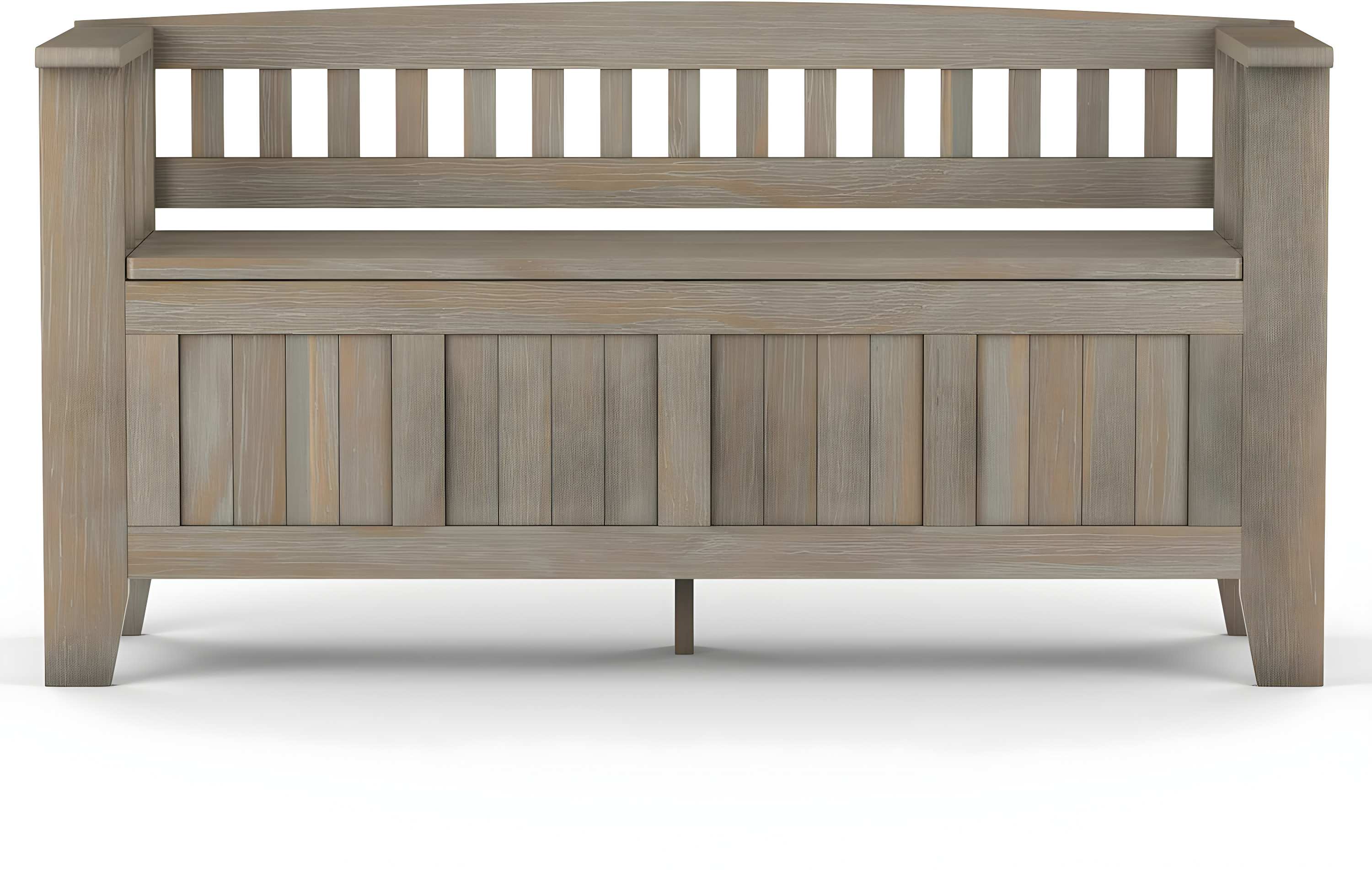 Simpli Home Acadian Solid Wood Entryway Storage Bench with Lift-Top Lid and Dual Compartments