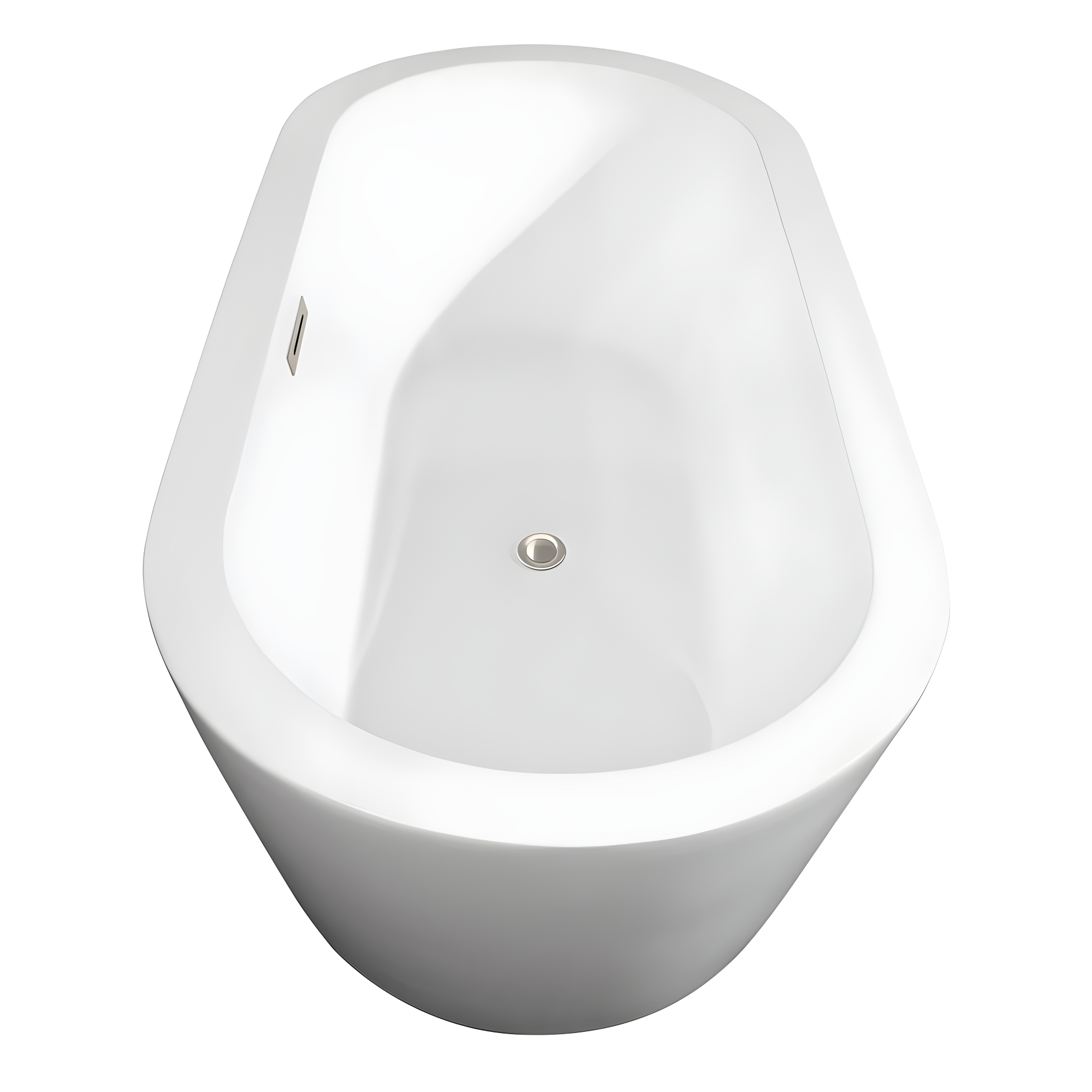 Wyndham Collection WCOBT100371BNTRIM Mermaid 71'' x 33.5'' Freestanding Soaking Acrylic Bathtub
