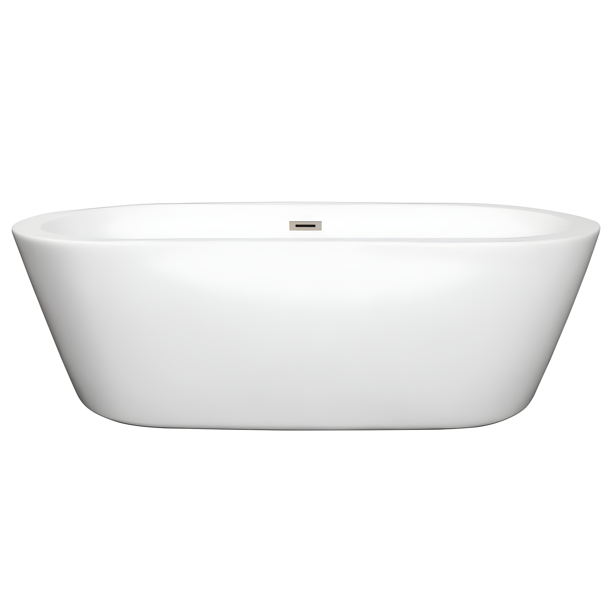 Wyndham Collection WCOBT100371BNTRIM Mermaid 71'' x 33.5'' Freestanding Soaking Acrylic Bathtub