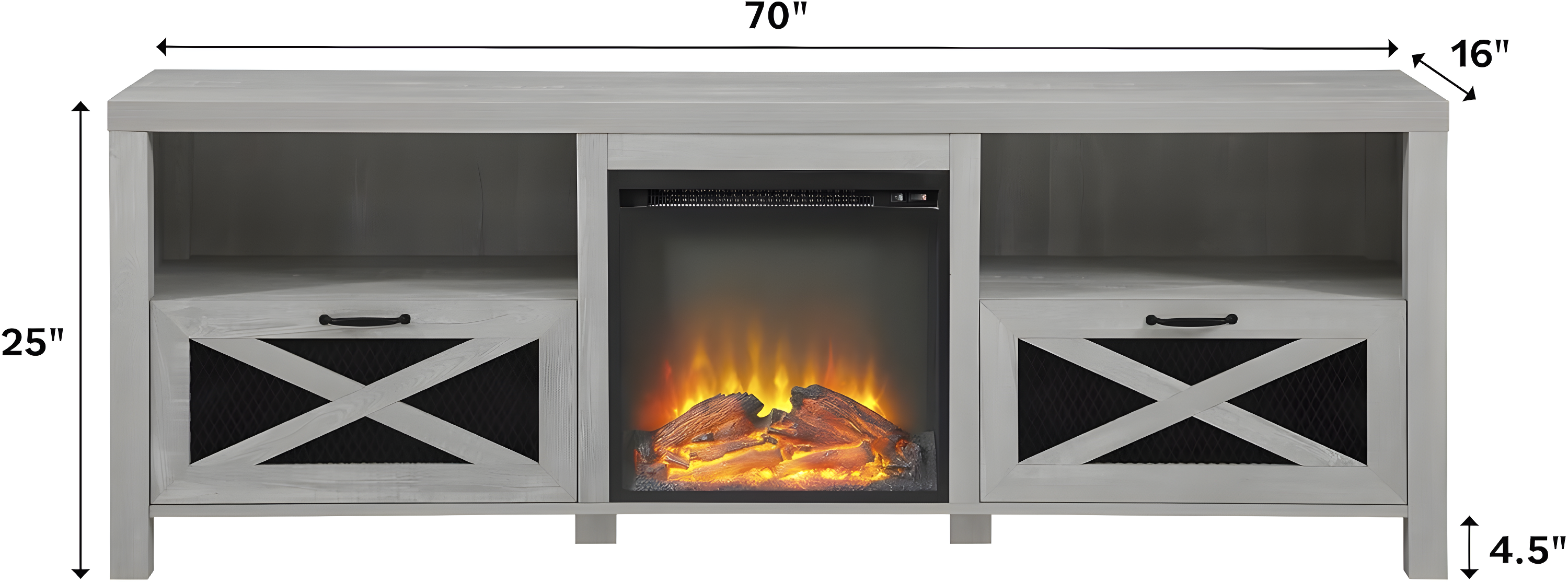 Tansey 70" Media Console with Electric Fireplace