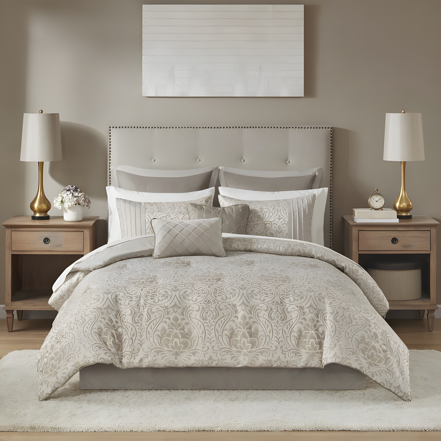 Madison Park Emilia 12 Piece Jacquard Comforter Set with Bed Sheets