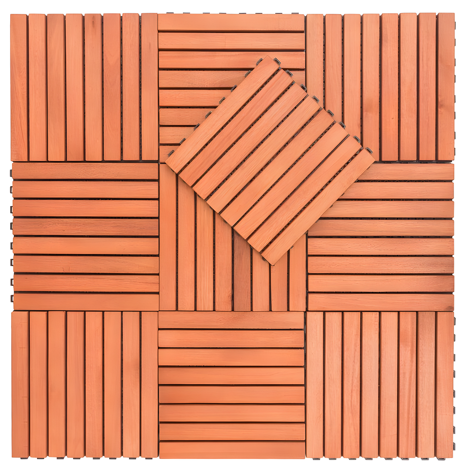 Vifah 12" x 12" Wood Interlocking Deck Tile in Tan (Set of 10)