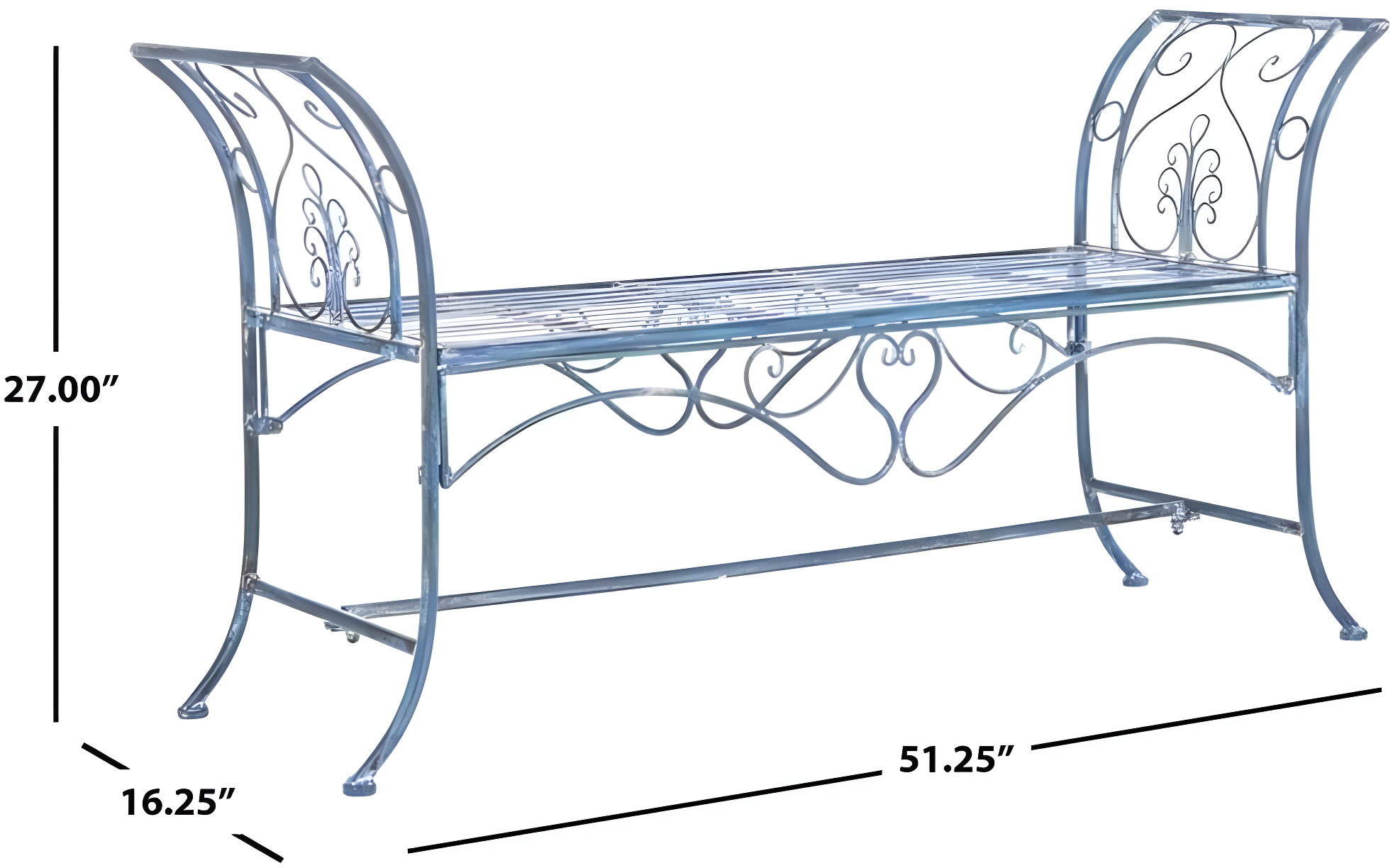 Adina Bench - Outdoor - PAT5016 - Mossy Blue - Safavieh