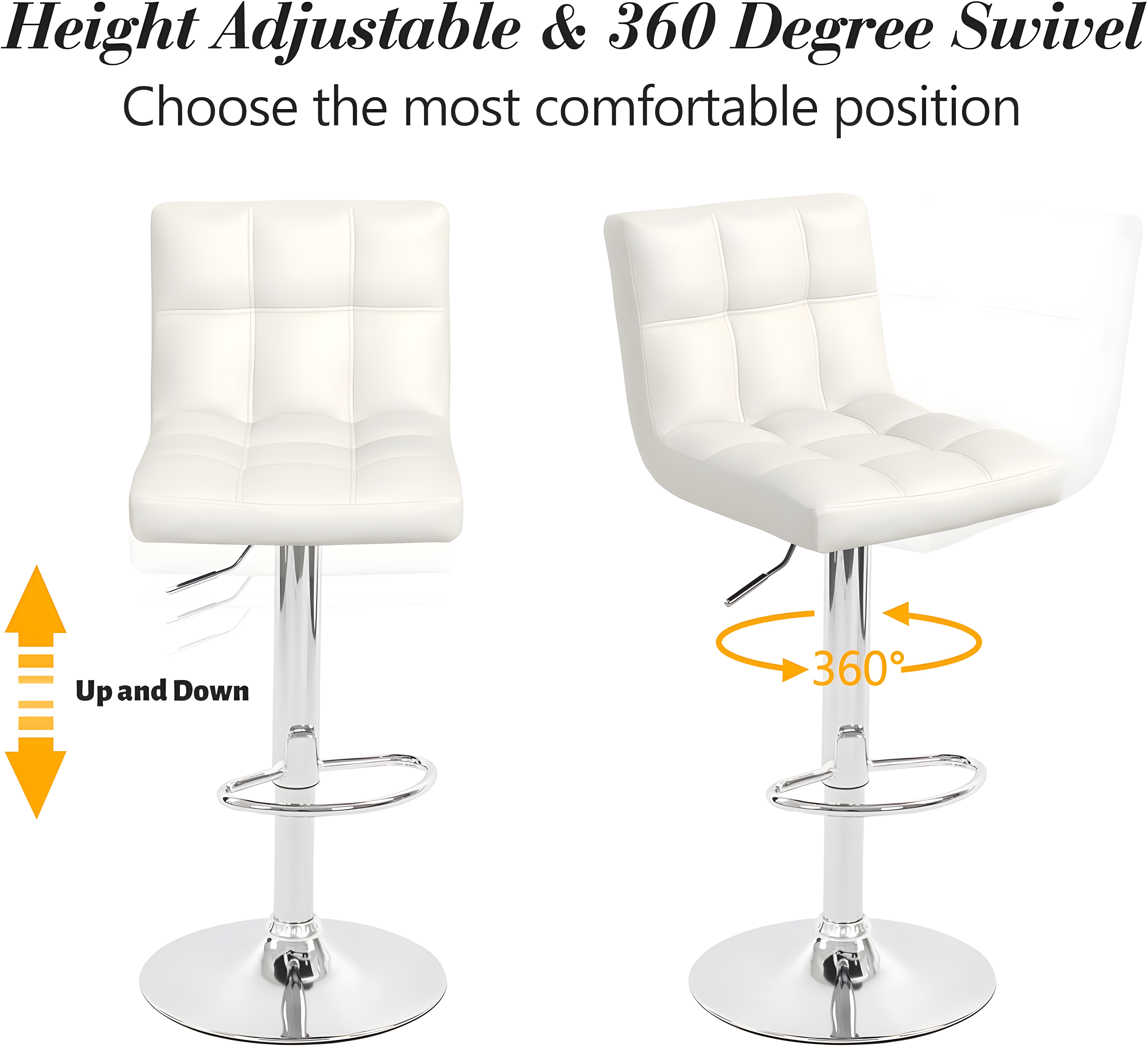 Bar Stools 1 Set Of 2, Counter Height Bar Stools, Square Cushion Bar Stools With Back, Footstool, Cafe, 2 Pieces