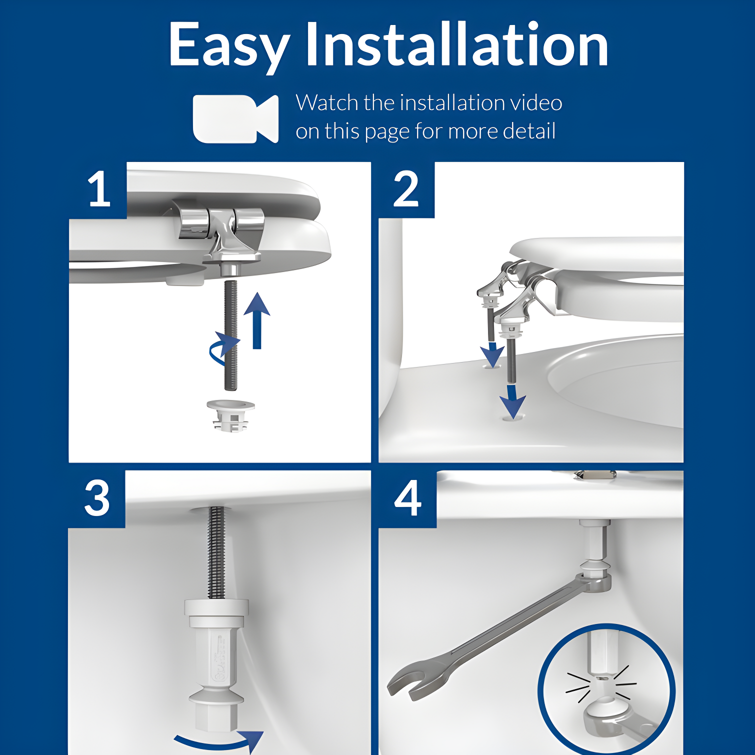 Mayfair by Bemis 7M844BN 000 Mayfair 44CP Featuring STAY-TITE Seat Fastening System & Hinges, ROUND, White