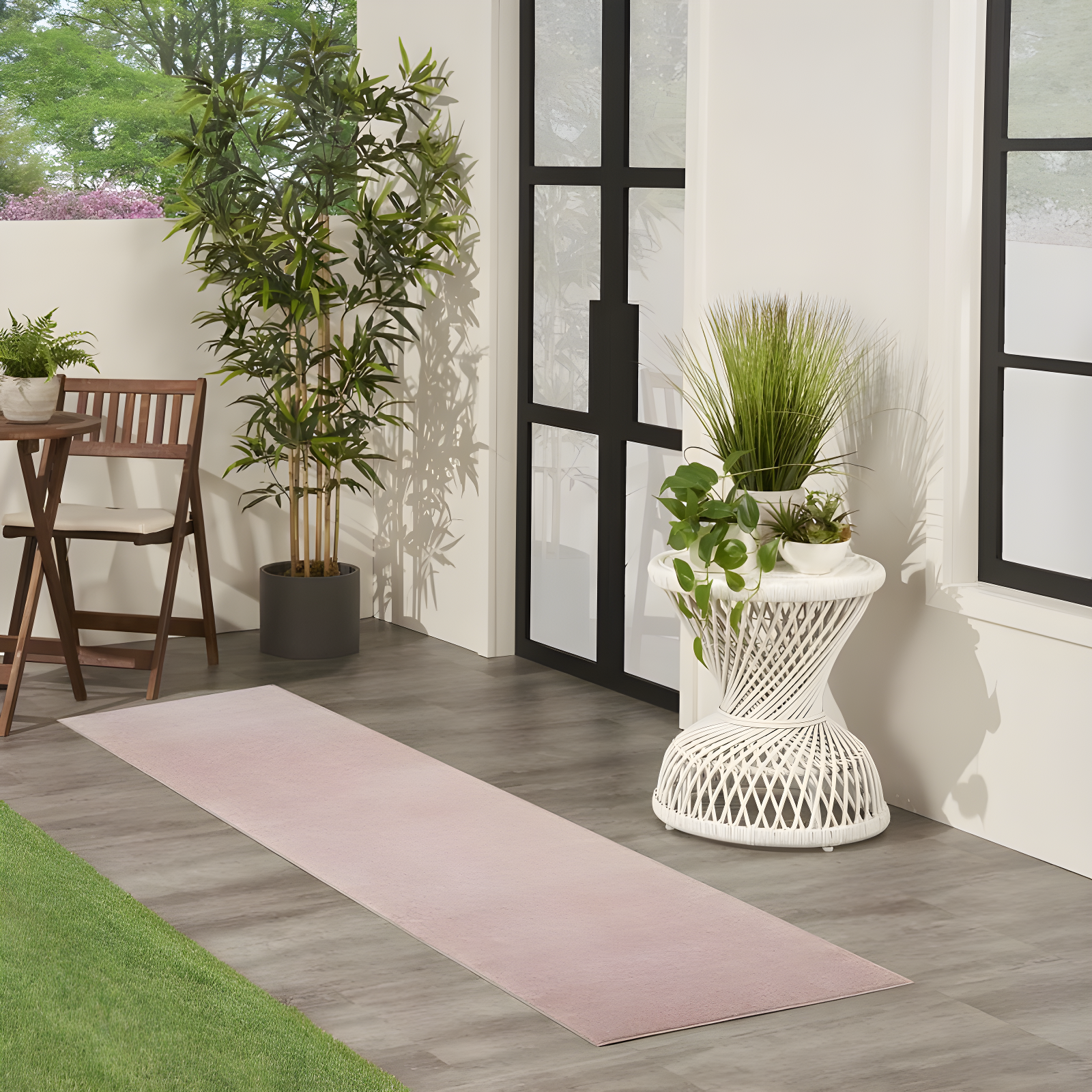 Nourison Essentials Easy Care Indoor Outdoor Area Rug - Pink 2' x 6'