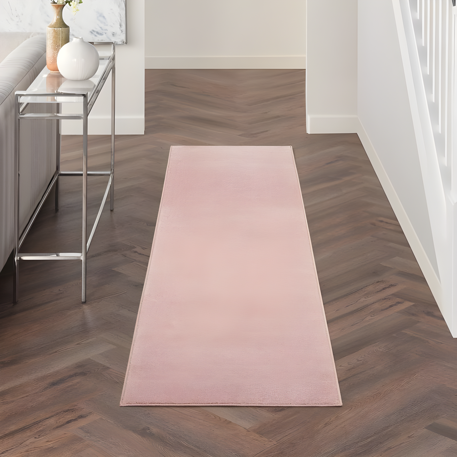 Nourison Essentials Easy Care Indoor Outdoor Area Rug - Pink 2' x 6'
